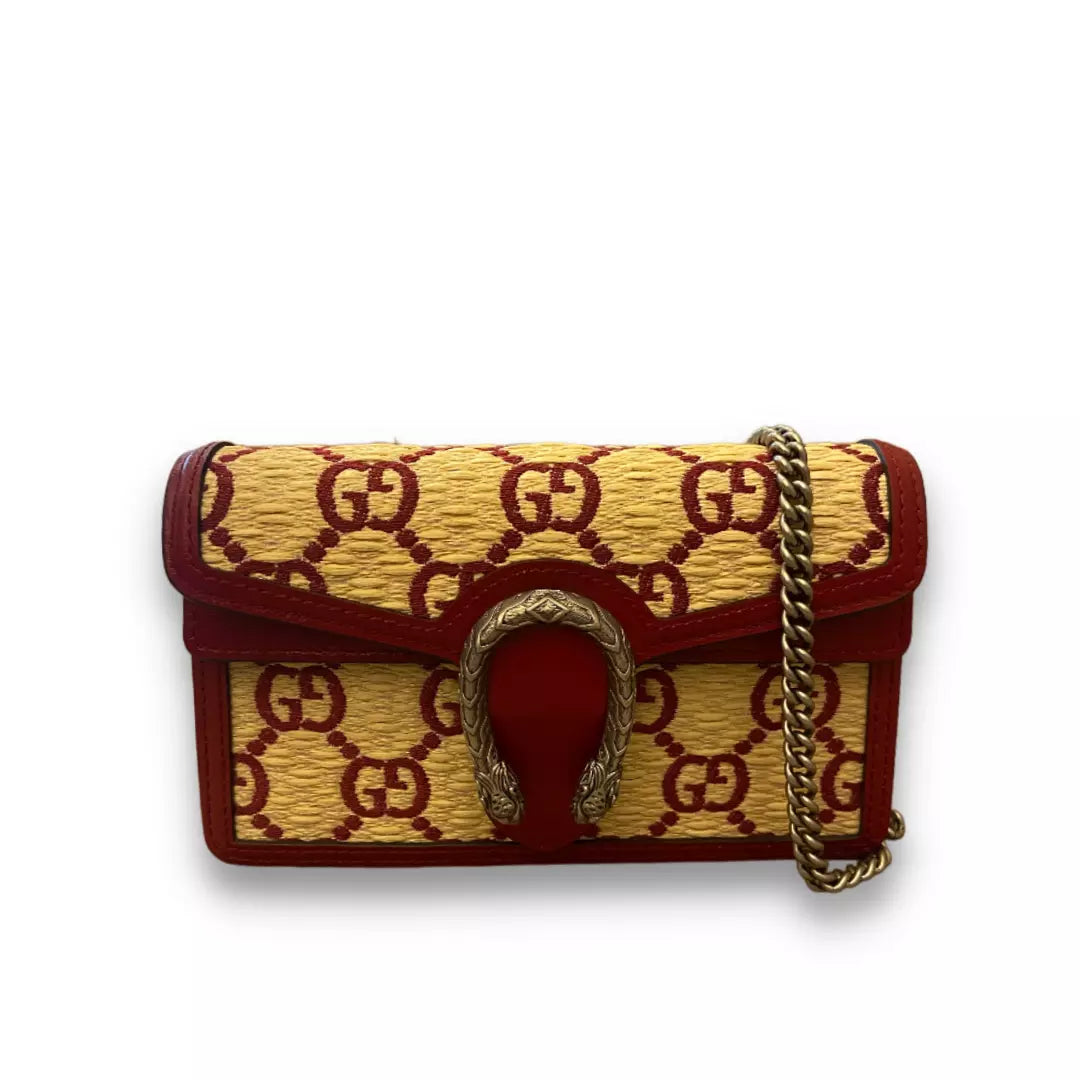GUCCI BEIGE & BURGUNDY DIONYSUS MINI BAG