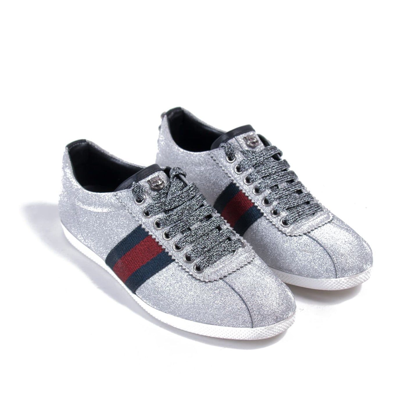 Gucci Glitter Web Sneaker With Studs