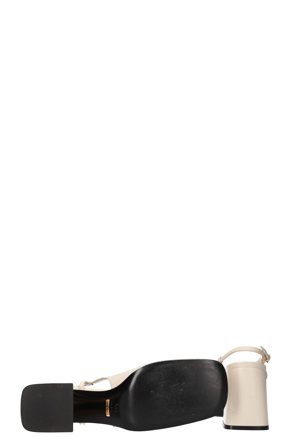 GUCCI Baby Horsebit Slingback Heels White