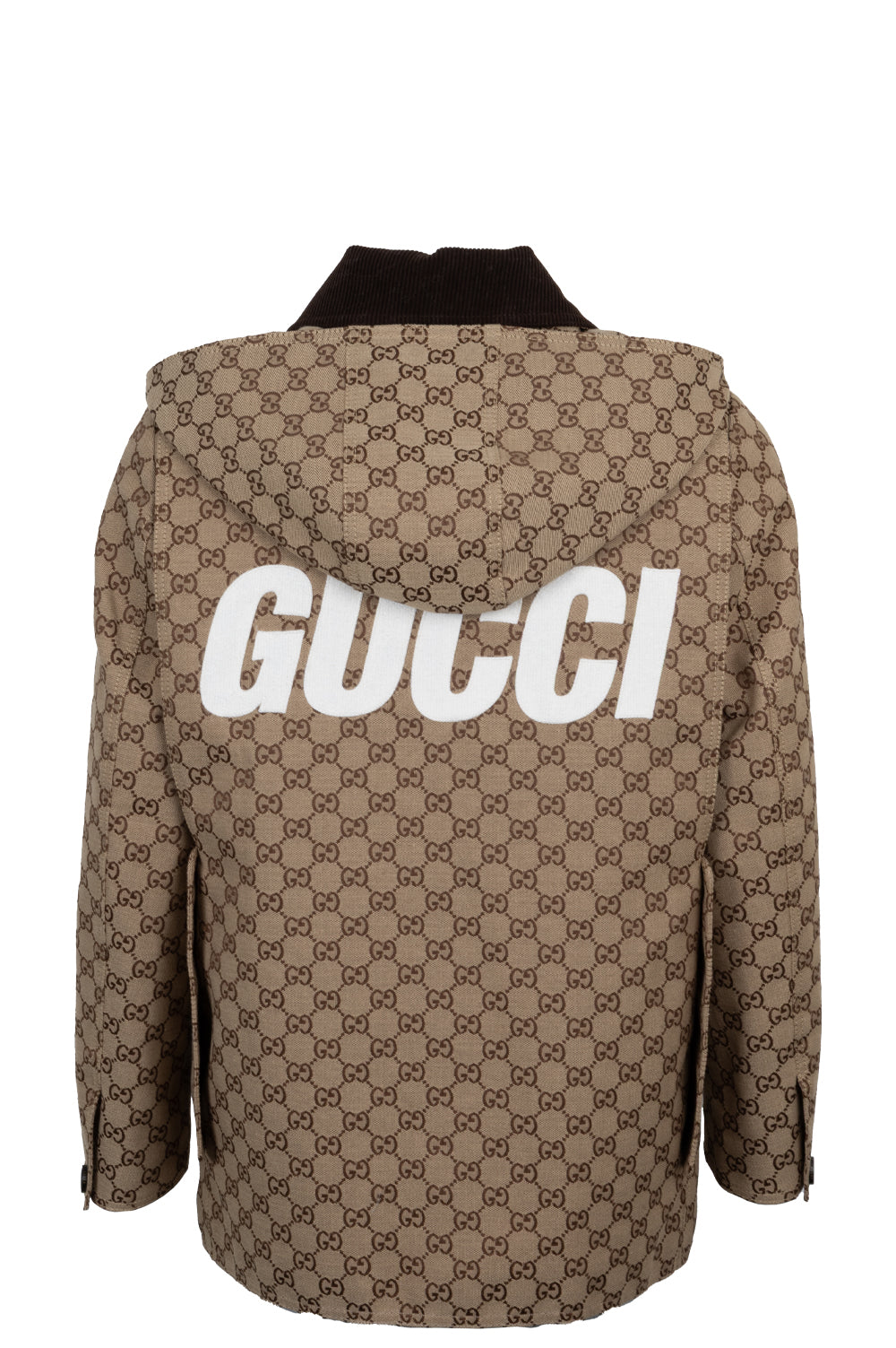 GUCCI Caban Hooded GG Canvas Jacket