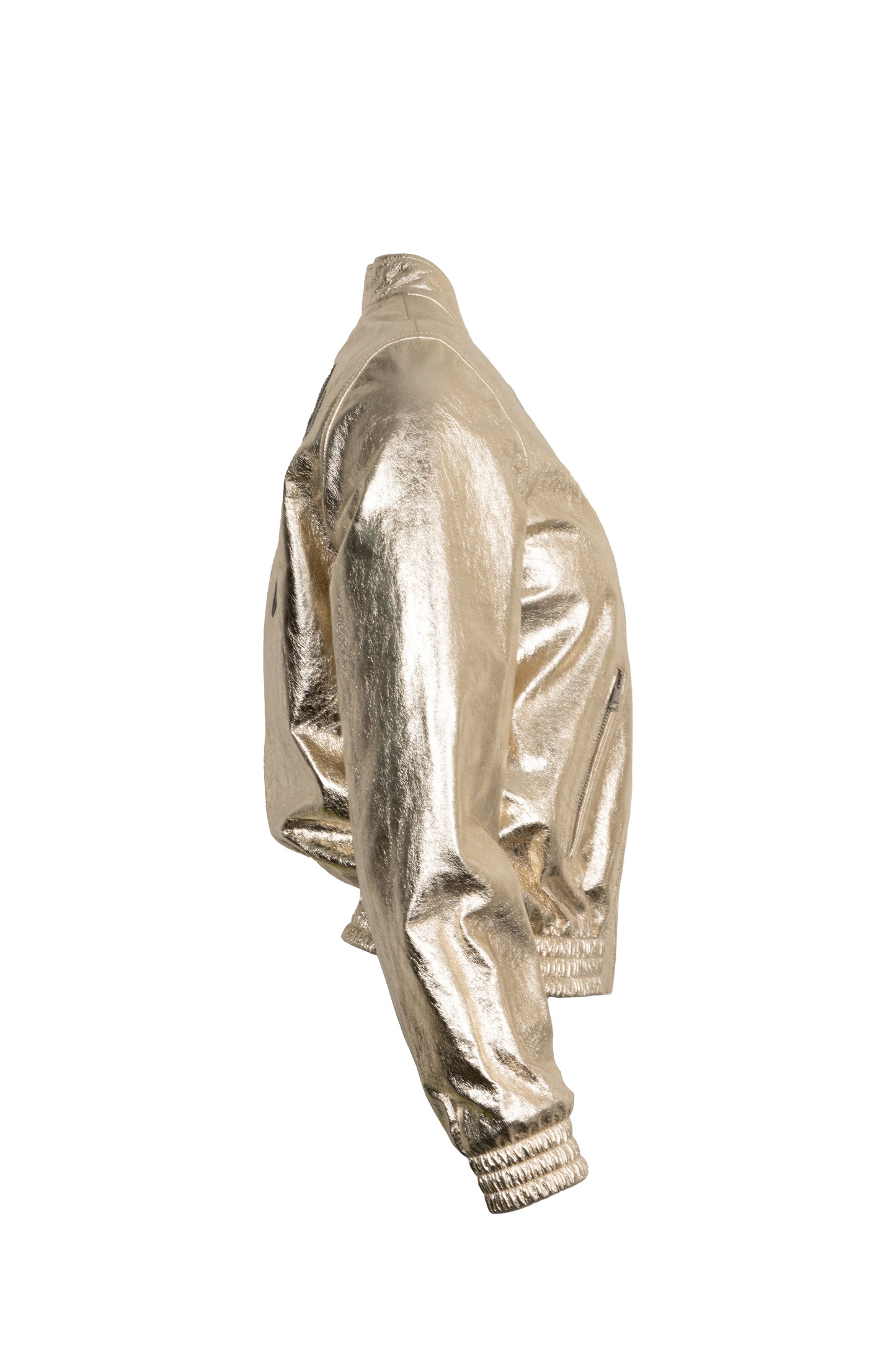 GUCCI Love Parade Leather Bomber Jacket Gold