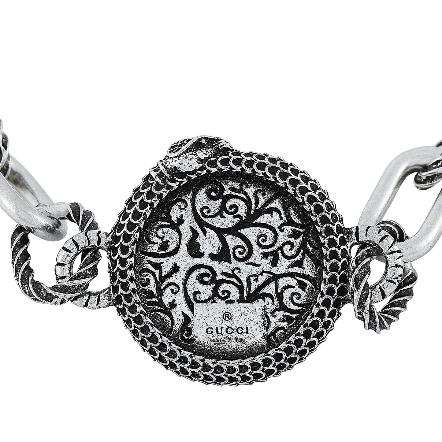 Gucci Garden GG Malachite Bracelet in Silver