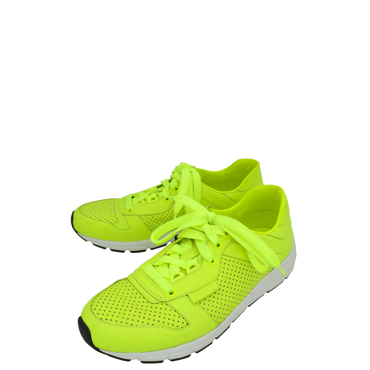 Gucci Neon Green Perforated High Top Sneaker 39