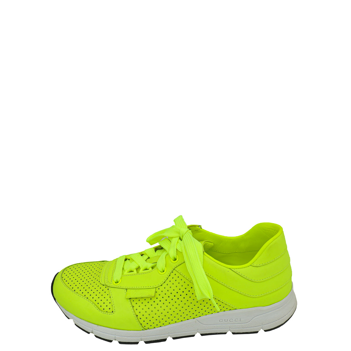 Gucci Neon Green Perforated High Top Sneaker 39