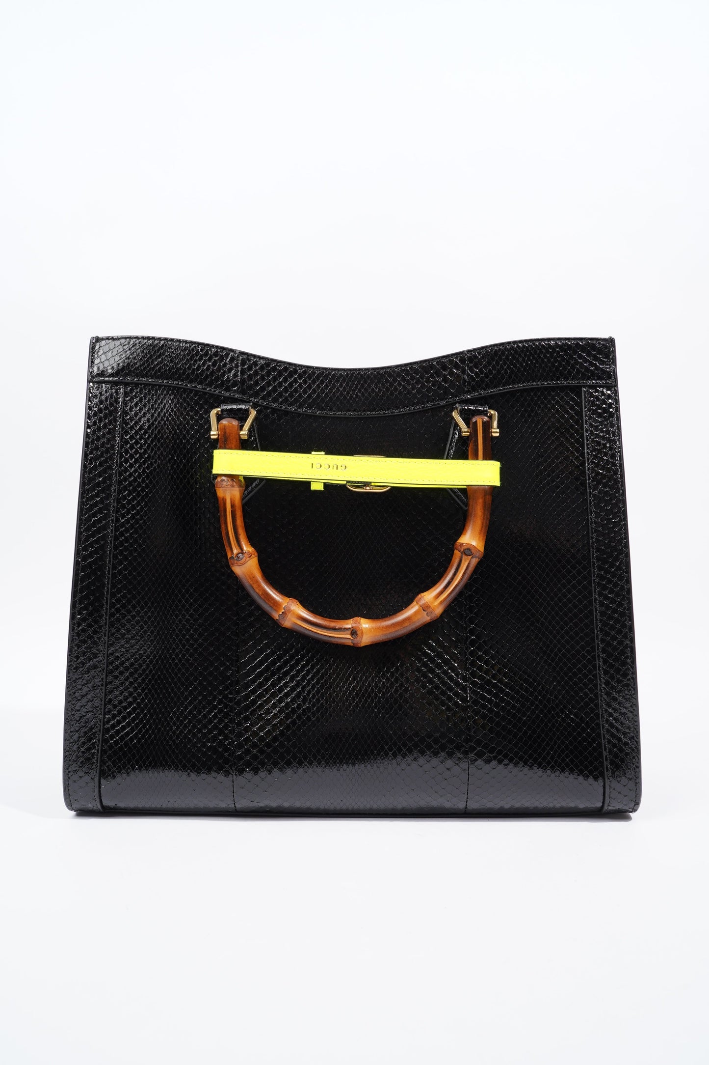 Gucci Diana Python Black Leather Medium