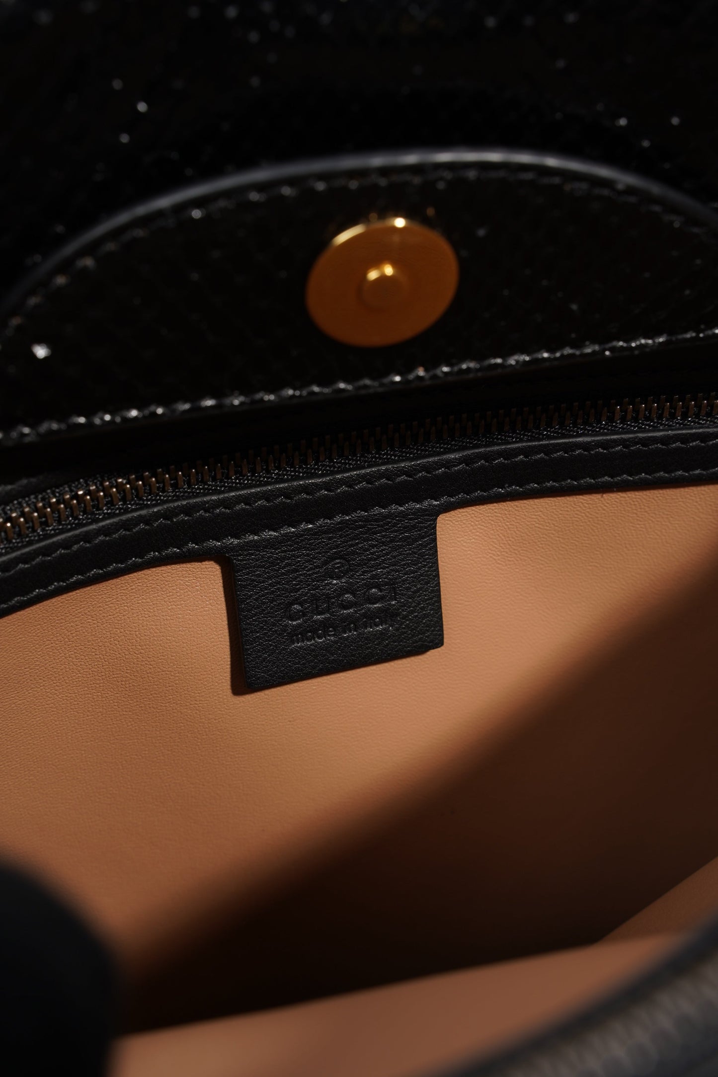 Gucci Diana Python Black Leather Medium