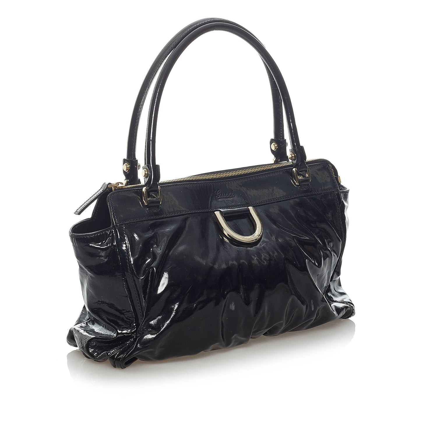 Gucci Abbey D-Ring Patent Leather Handbag