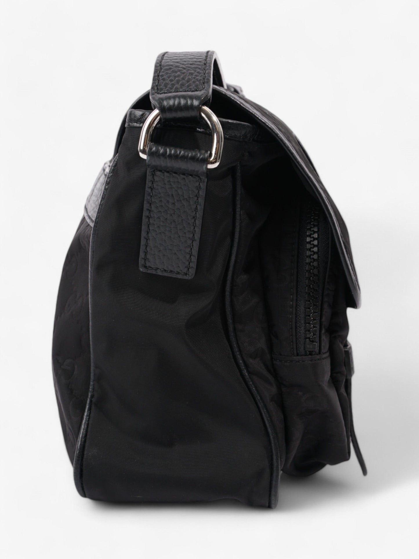 Gucci Monogram Messenger Bag Black Nylon