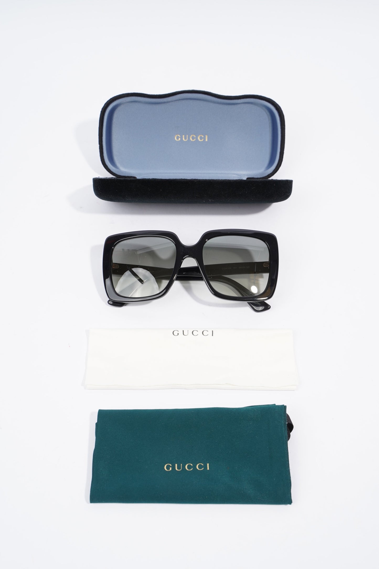 Gucci Square Sunglasses Black Acetate 140mm