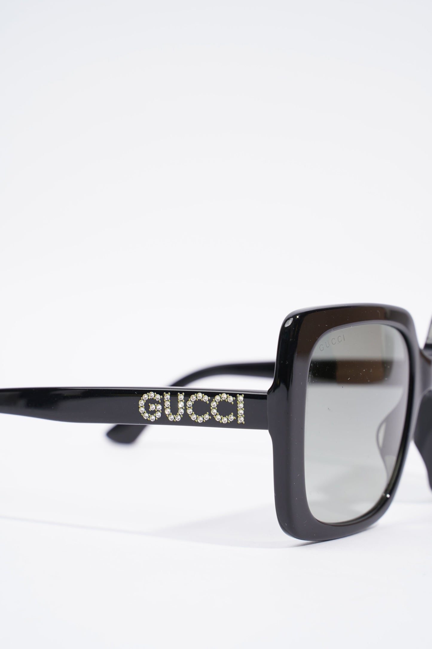 Gucci Square Sunglasses Black Acetate 140mm