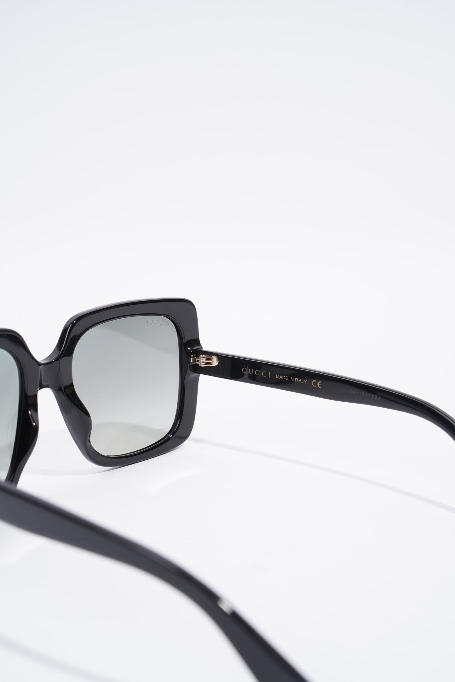 Gucci Square Sunglasses Black Acetate 140mm