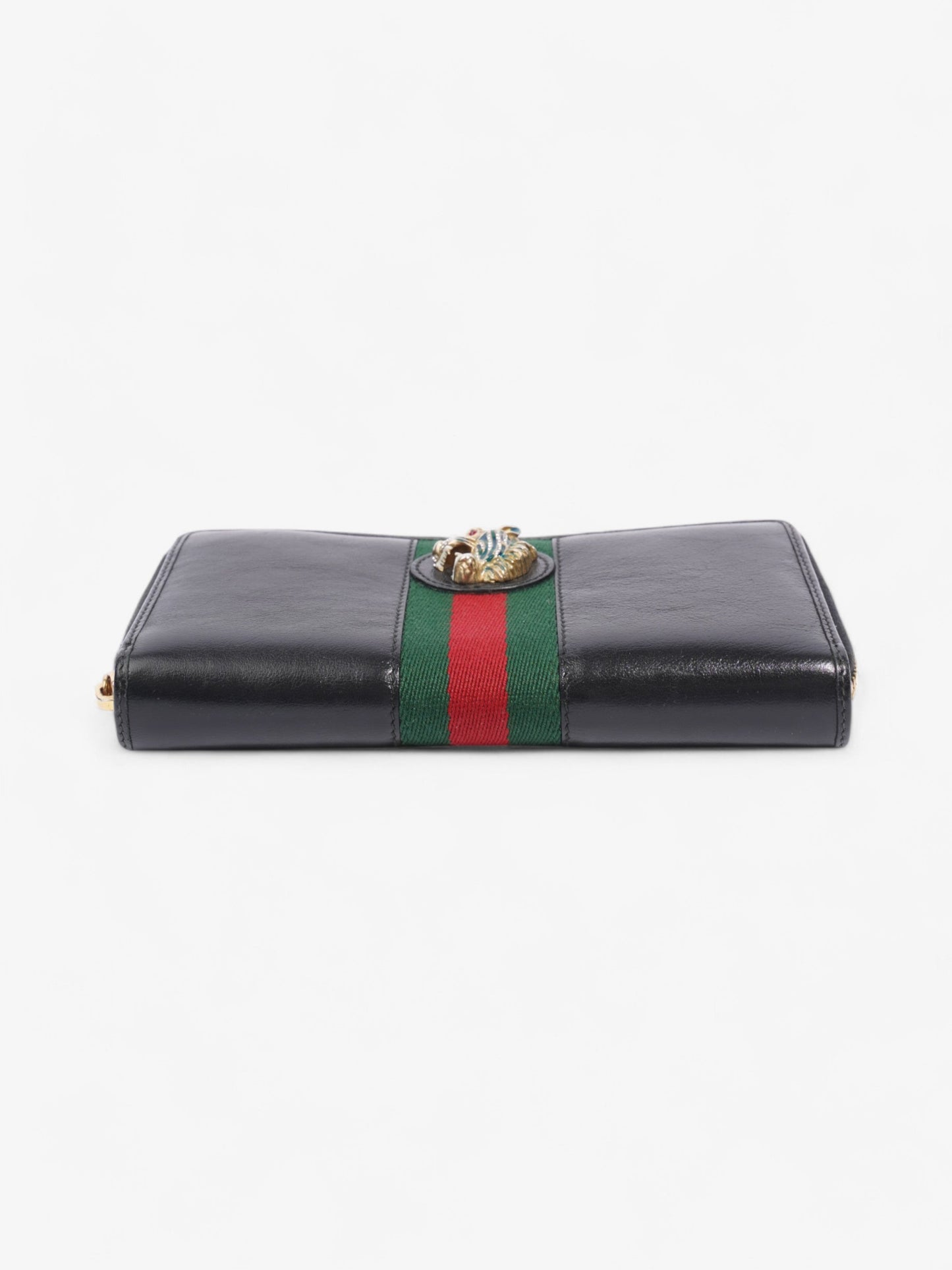 Gucci Rajah Zip Around Wallet Black / Green / Red Leather