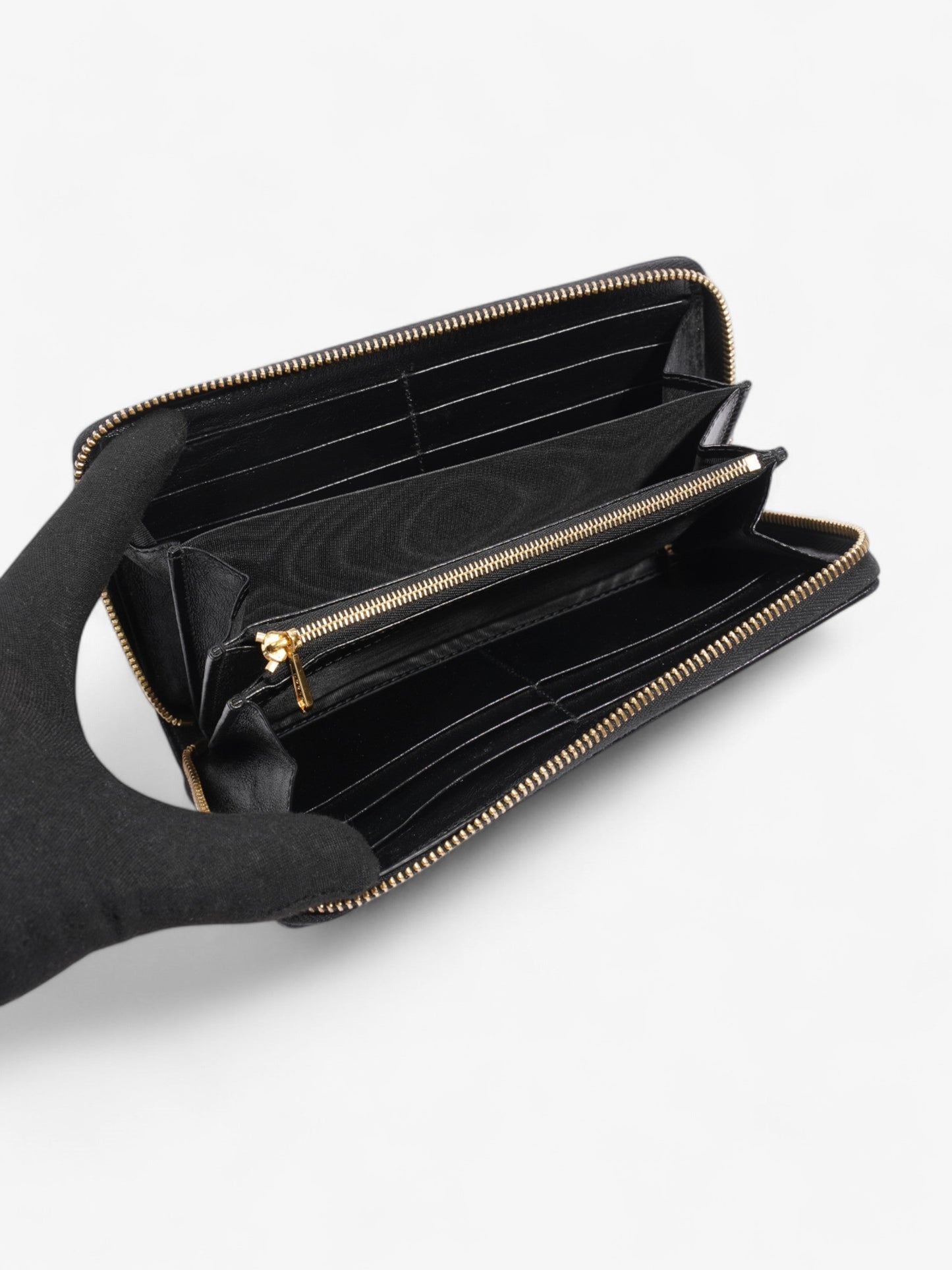 Gucci Rajah Zip Around Wallet Black / Green / Red Leather