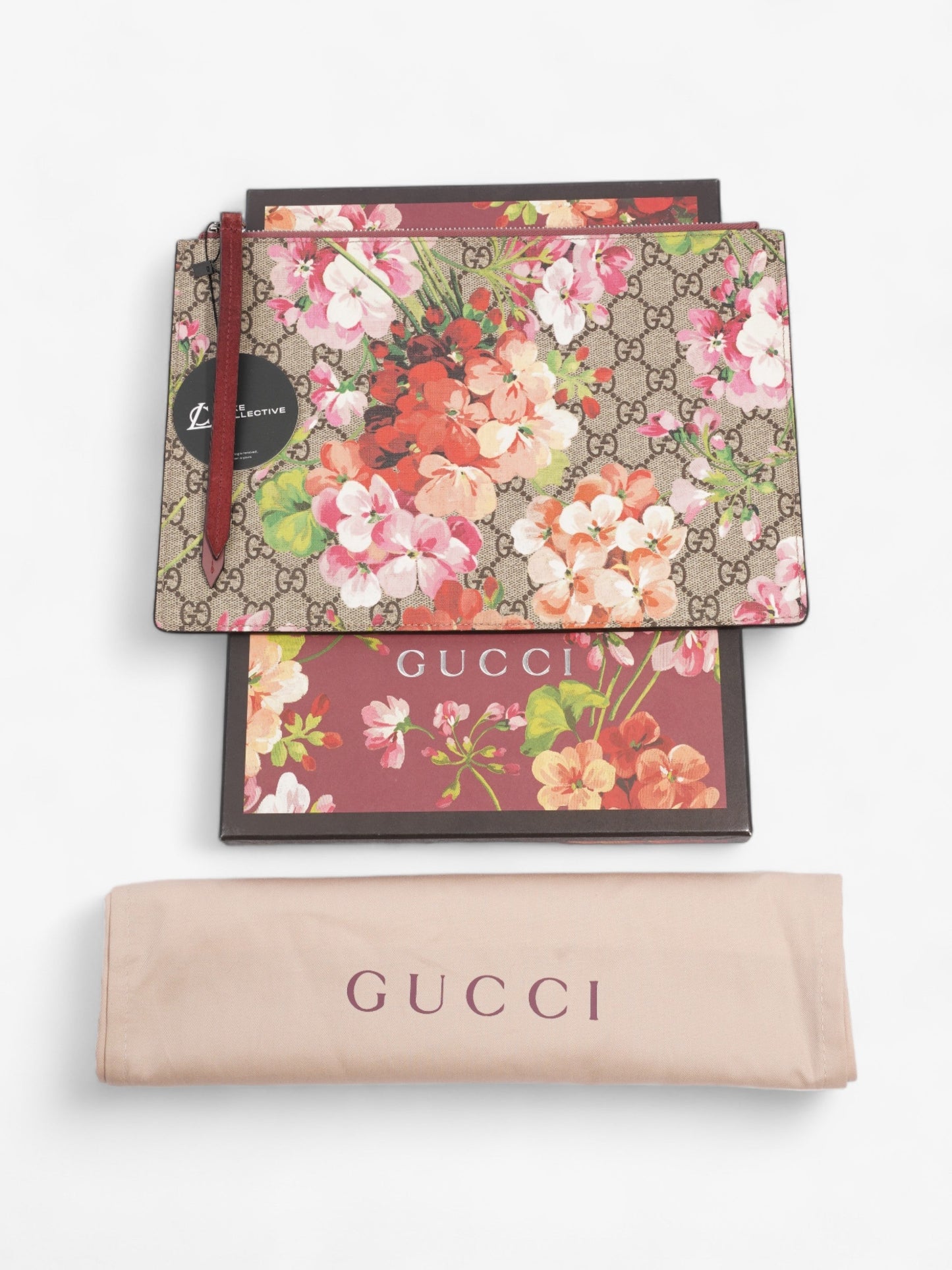 Gucci GG Blooms Clutch Floral GG Supreme Coated Canvas
