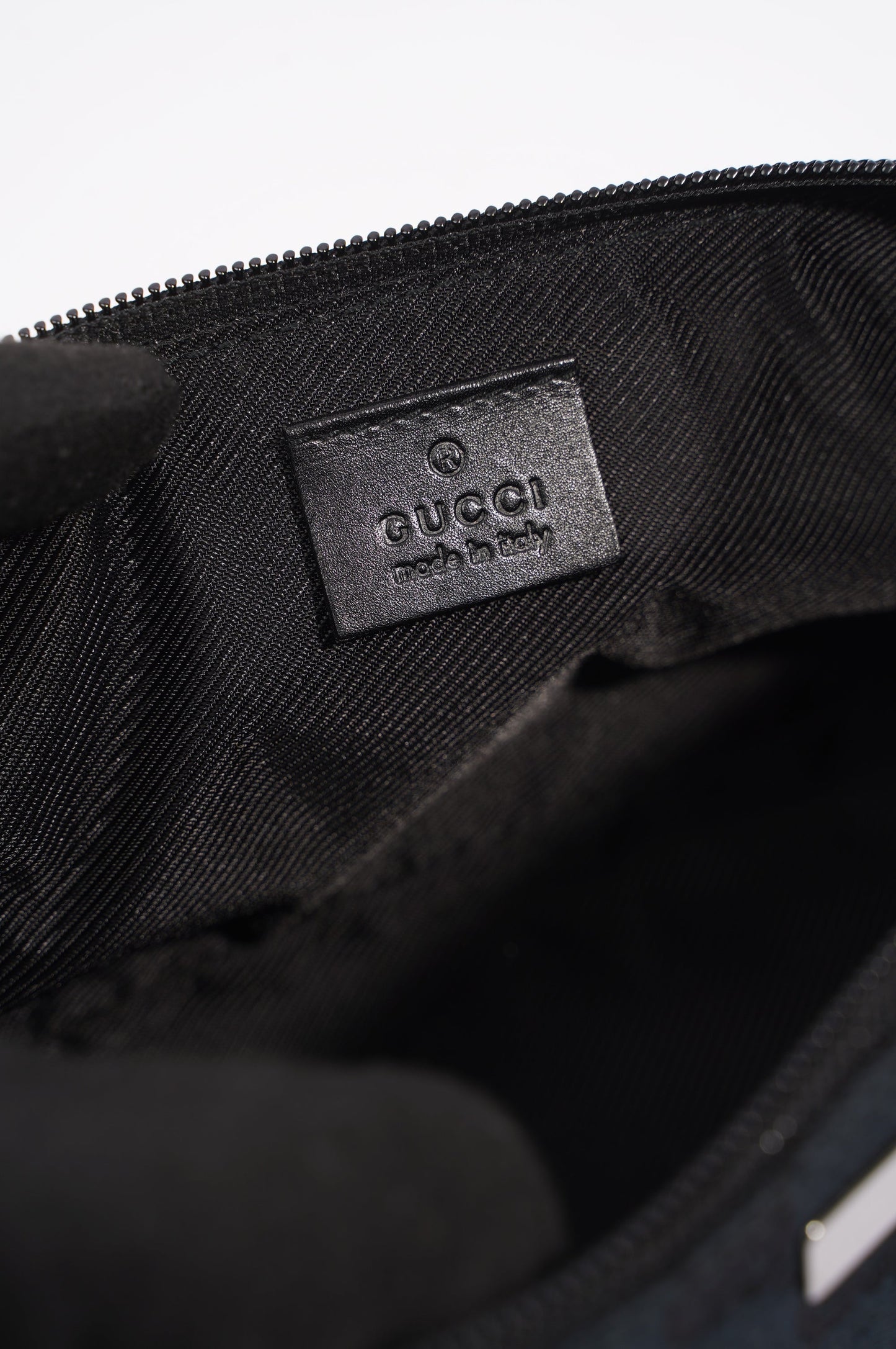 Gucci Boat Pochette Bag Black Canvas
