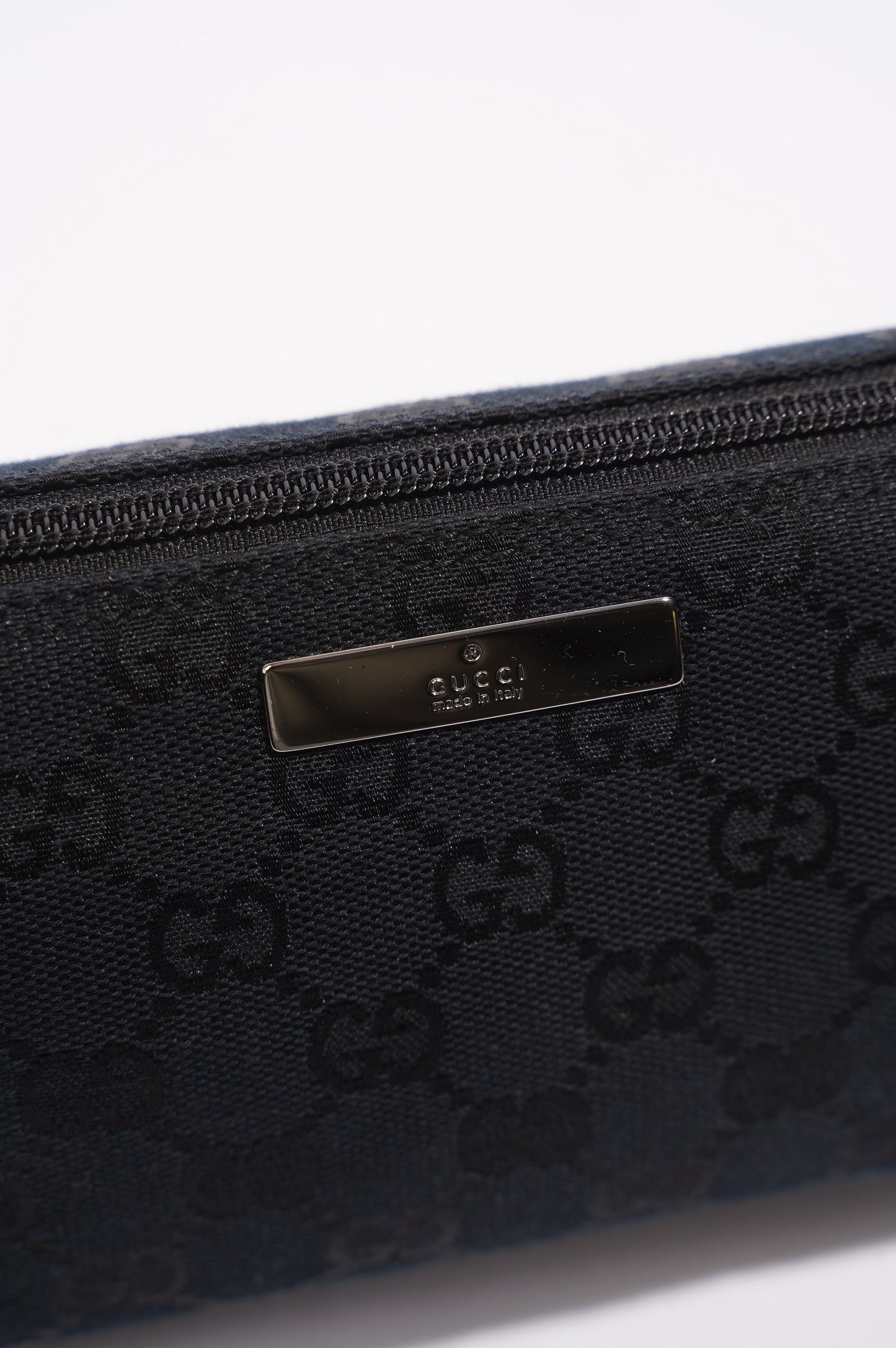Gucci Boat Pochette Bag Black Canvas