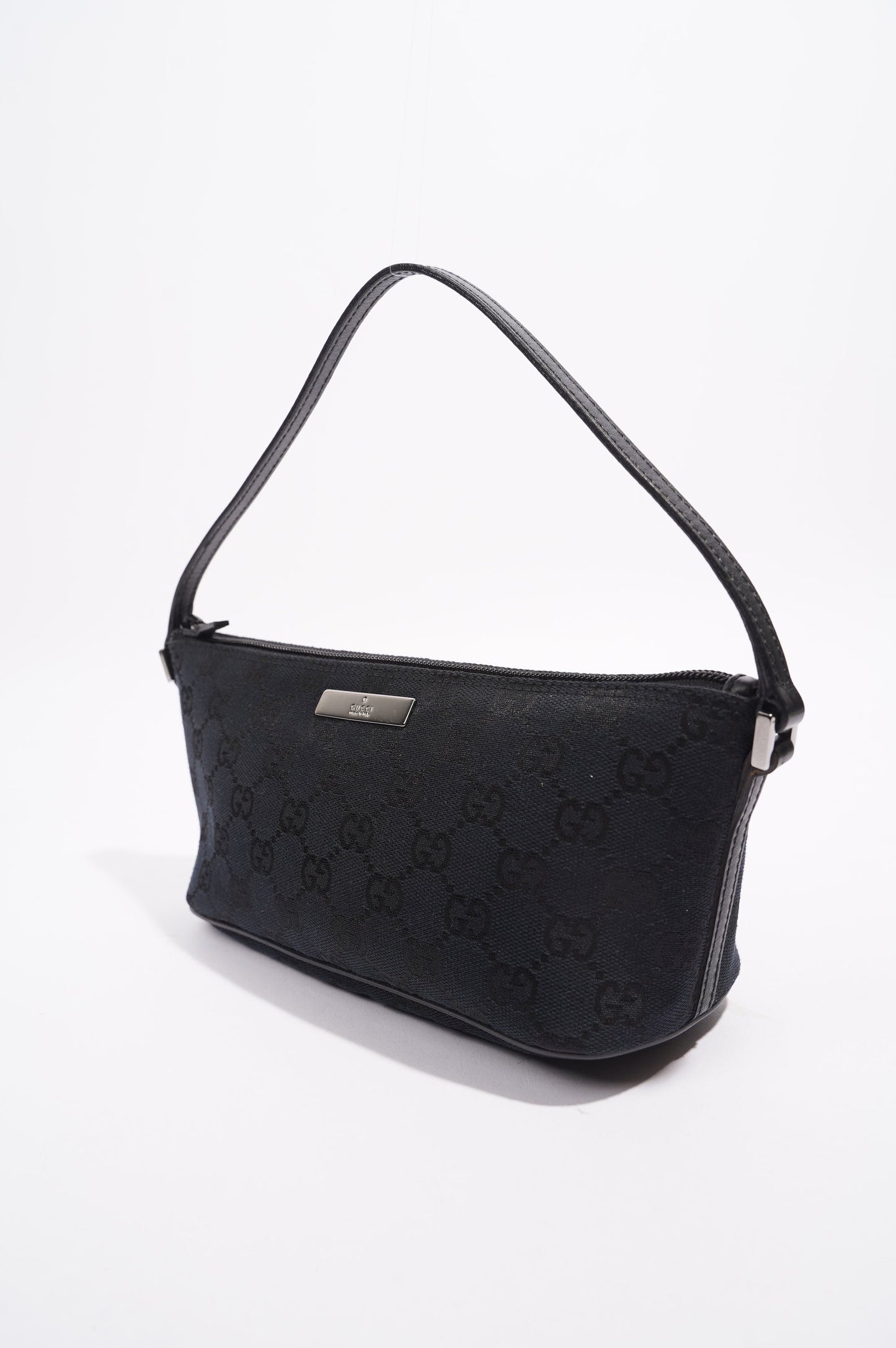Gucci Boat Pochette Bag Black Canvas