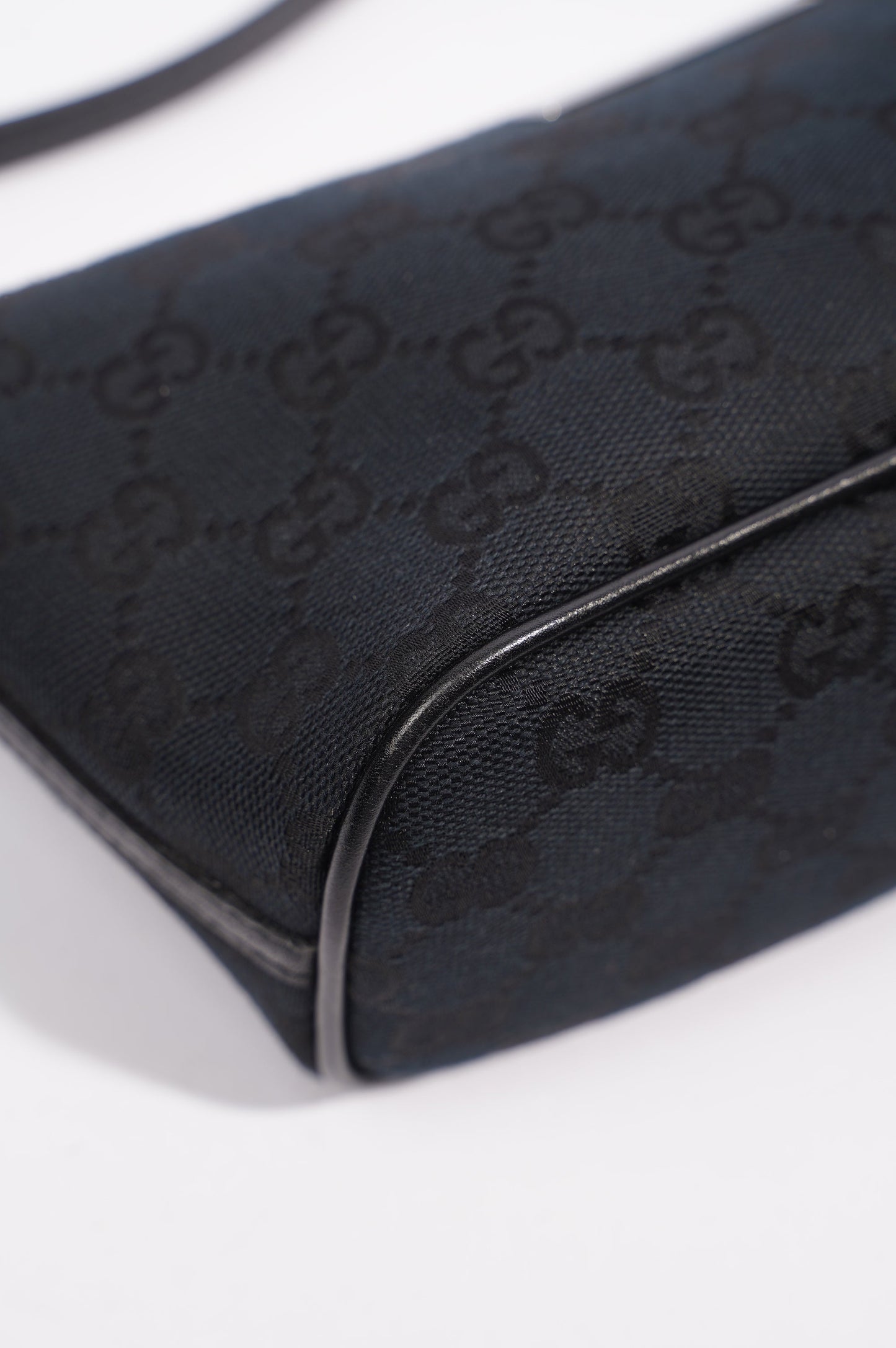 Gucci Boat Pochette Bag Black Canvas