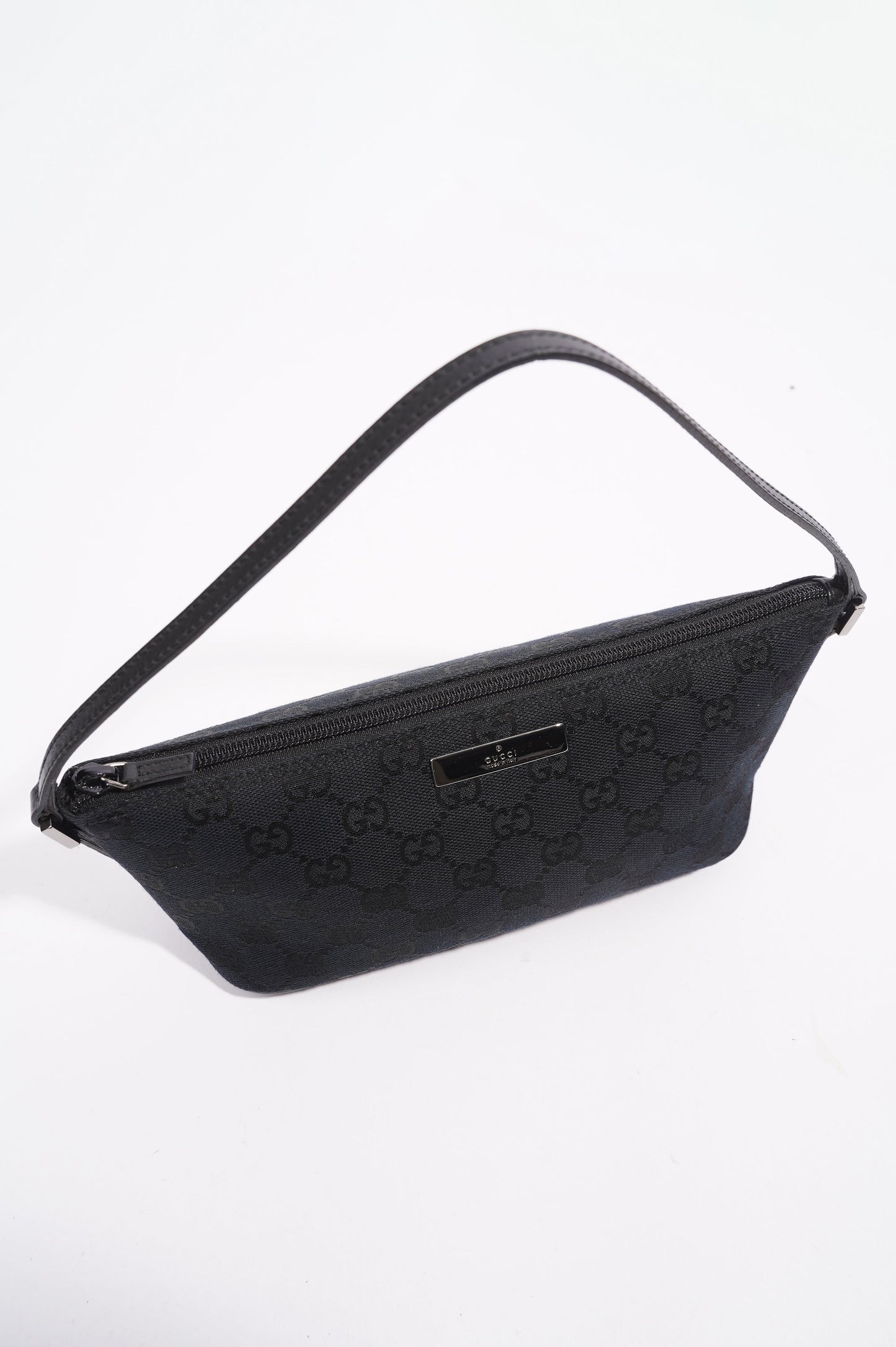 Gucci Boat Pochette Bag Black Canvas