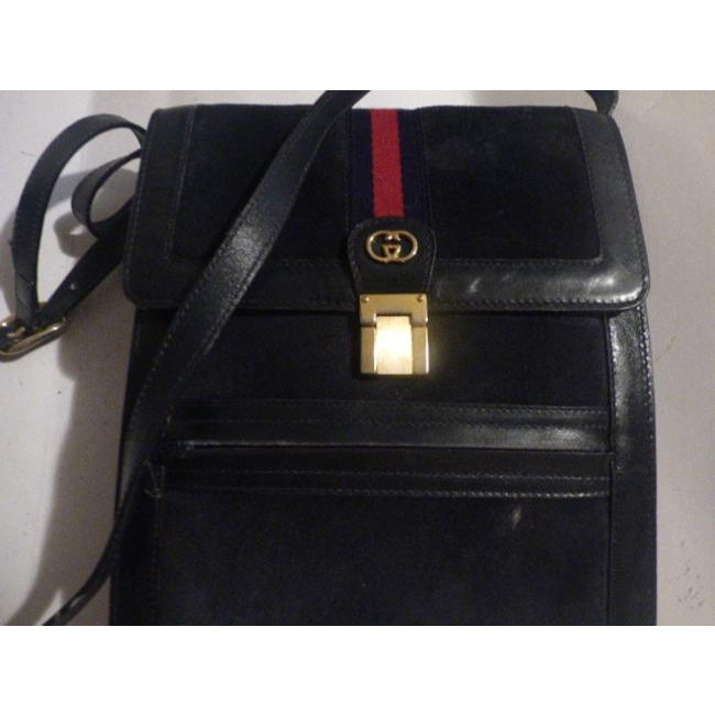Gucci Ophidia Clutch Ac Suedeleather Two Way Messengerclutchcross Body Navy Suedelthrsherry Stripe A