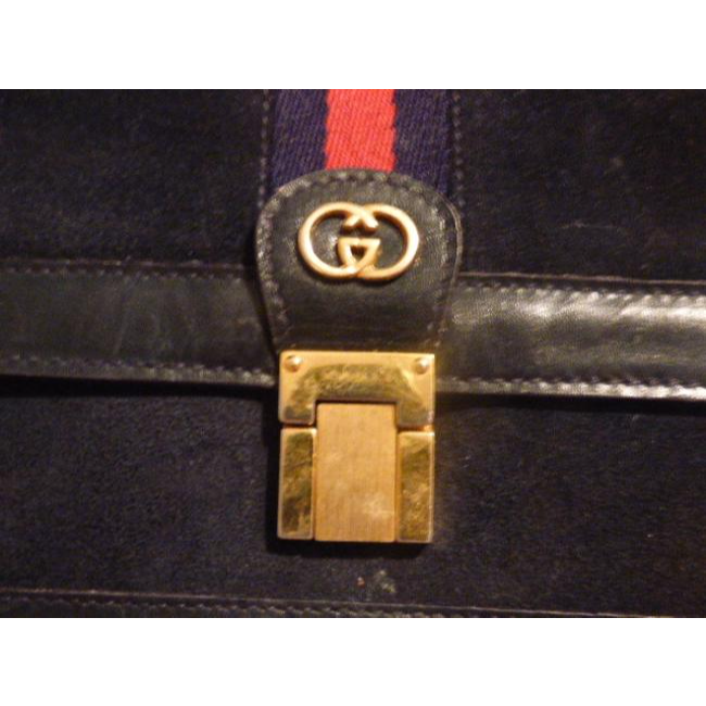 Gucci Ophidia Clutch Ac Suedeleather Two Way Messengerclutchcross Body Navy Suedelthrsherry Stripe A
