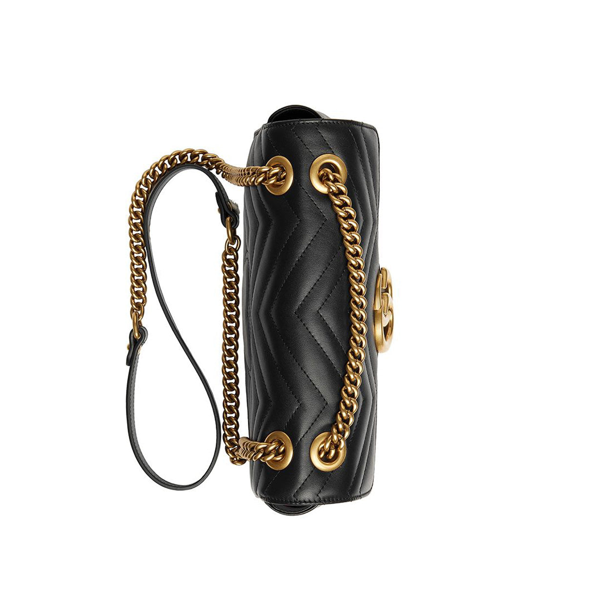Gucci 443497 DTDIT 1000 Women's Black Matelassé Leather Shoulder Bag (GG2075)