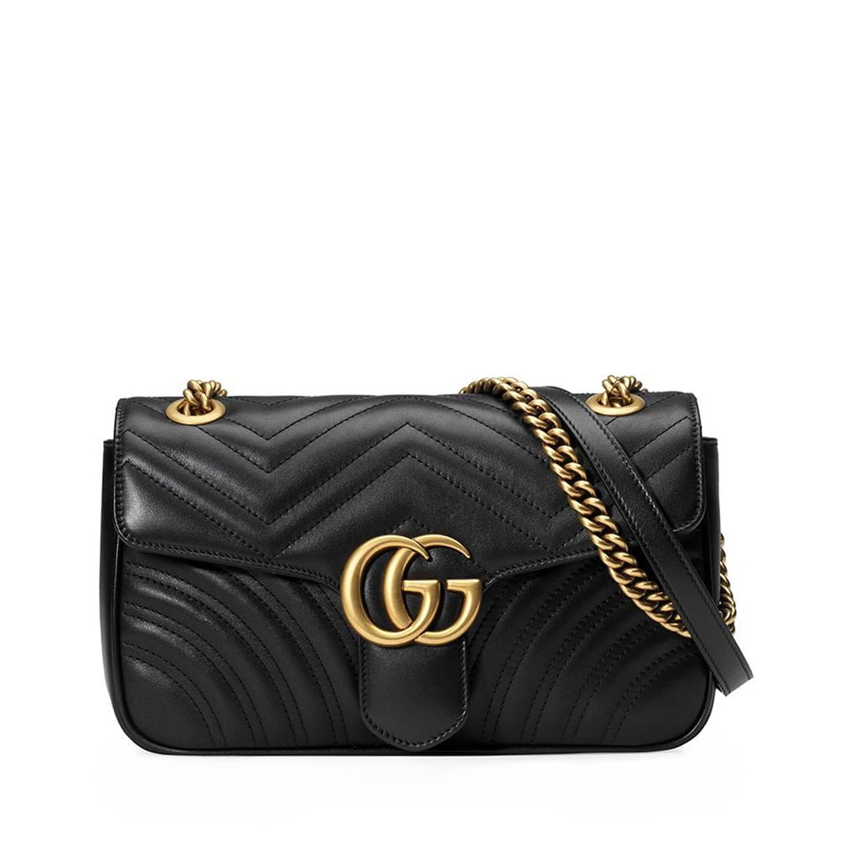 Gucci 443497 DTDIT 1000 Women's Black Matelassé Leather Shoulder Bag (GG2075)