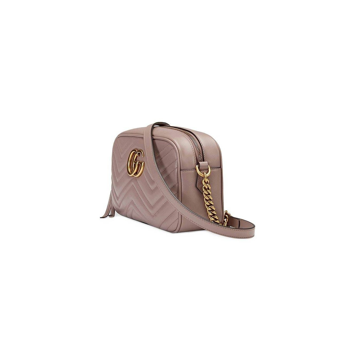 Gucci 447632 520981 Women's Pink Quilted Leather GG Marmont Shoulder bag (GG2070)