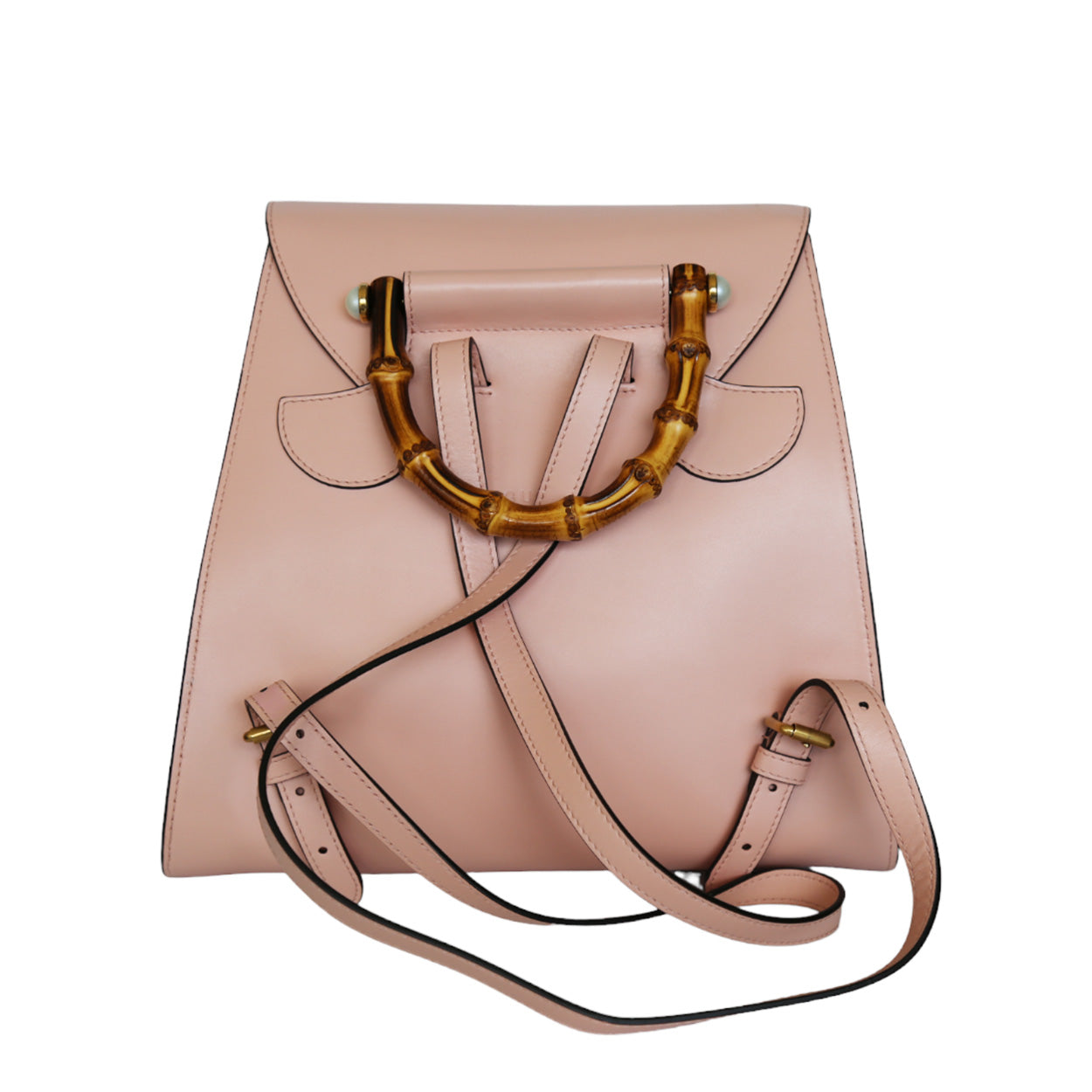 Gucci 476449 DVUQJ 5965 Women's Pink Pearly Peony Leather Backpack (GG2081)