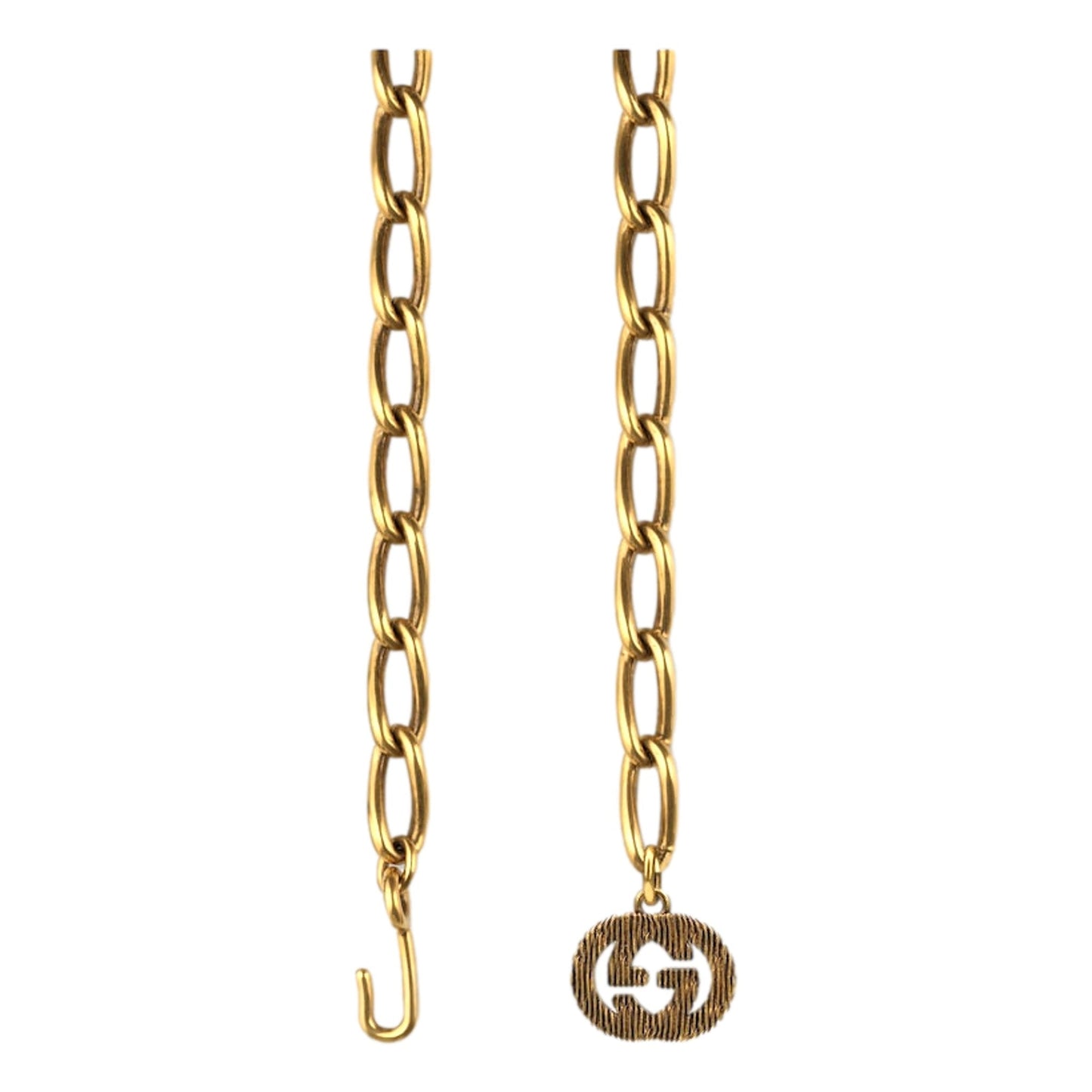 Gucci Antique Gold-Toned Metal Chain Waist Belt with Interlocking G Size 60