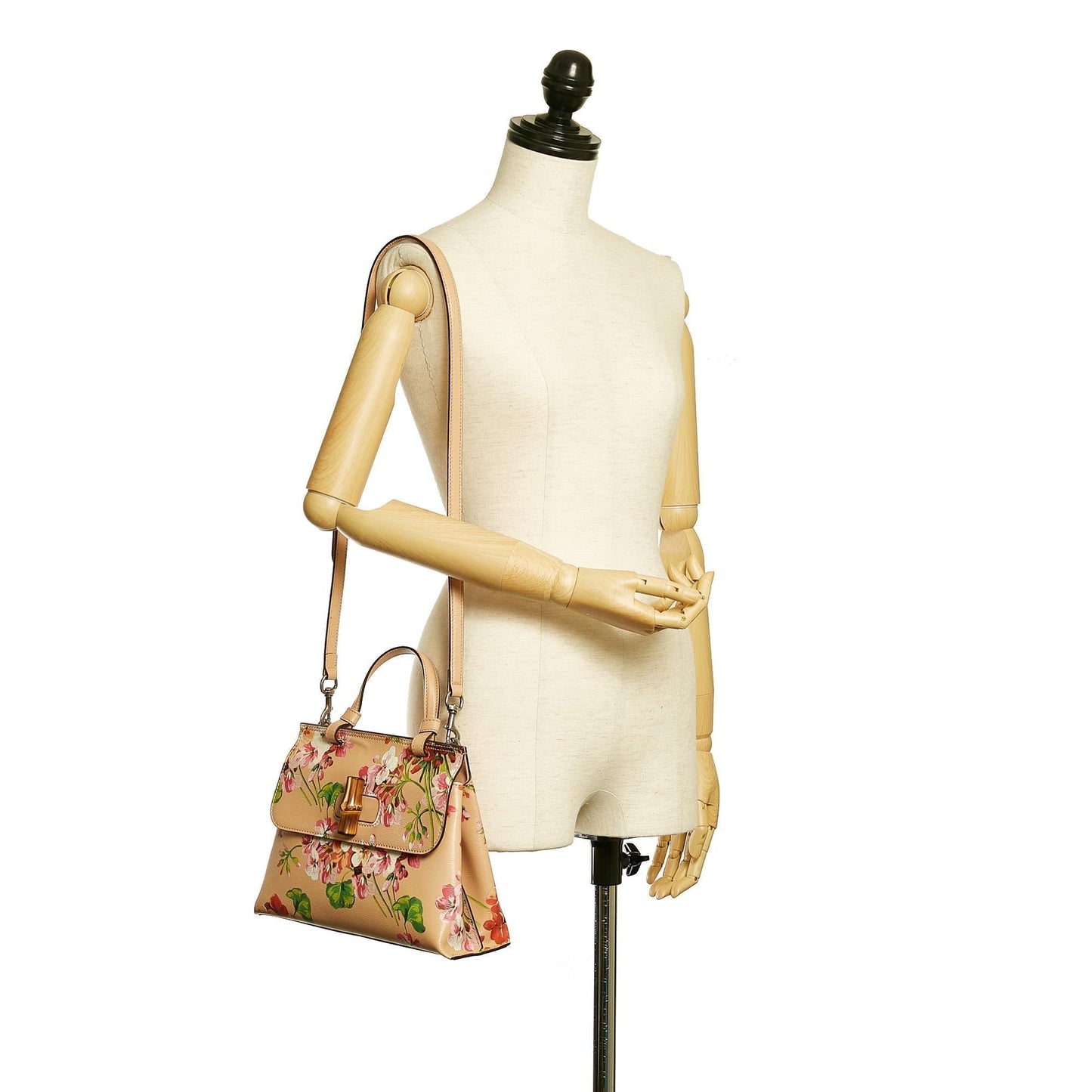 Gucci Bamboo Daily Blooms Leather Satchel
