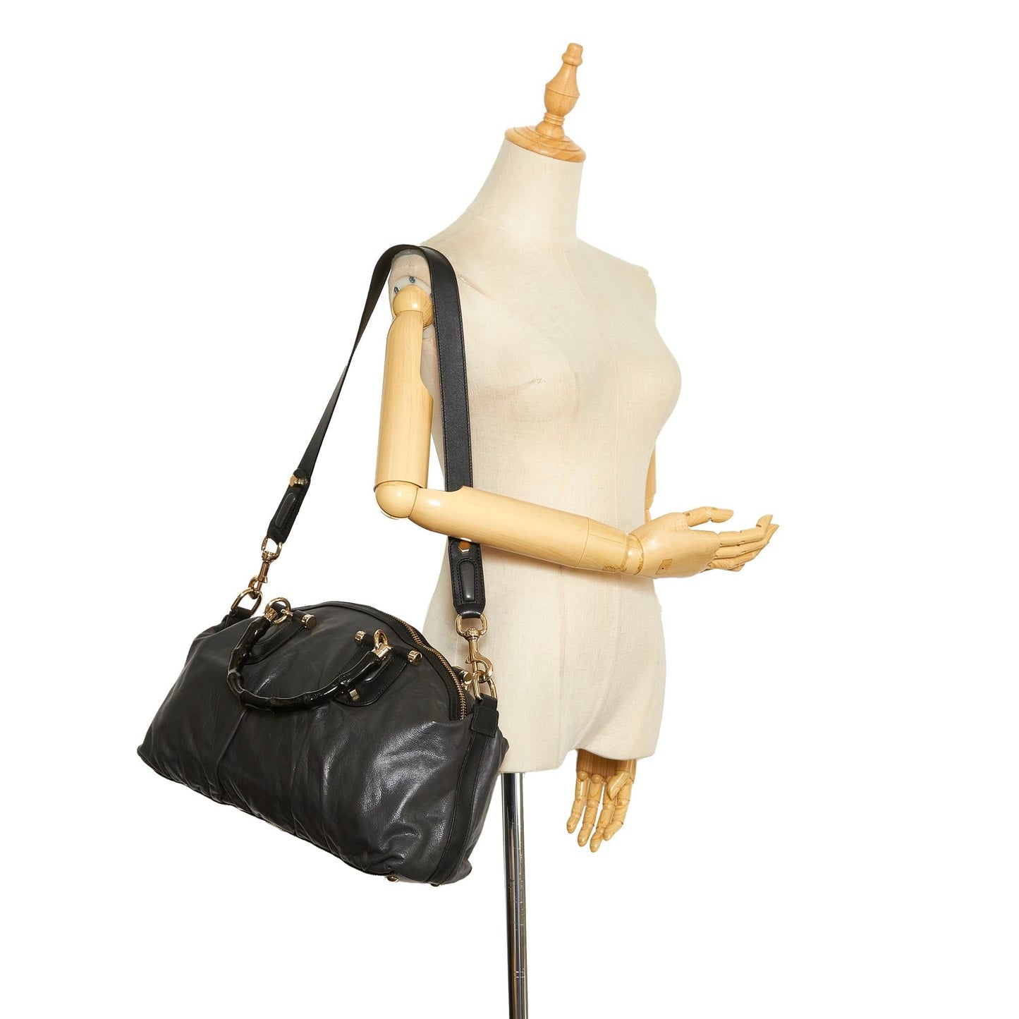 Gucci Bamboo Dialux Pop Satchel (SHG-PgirdF)