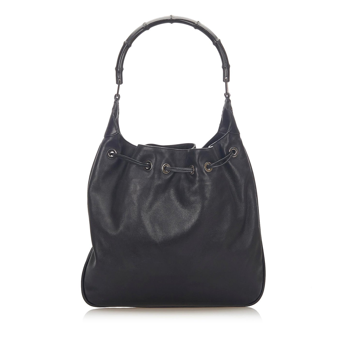Gucci Bamboo Drawstring Leather Shoulder Bag