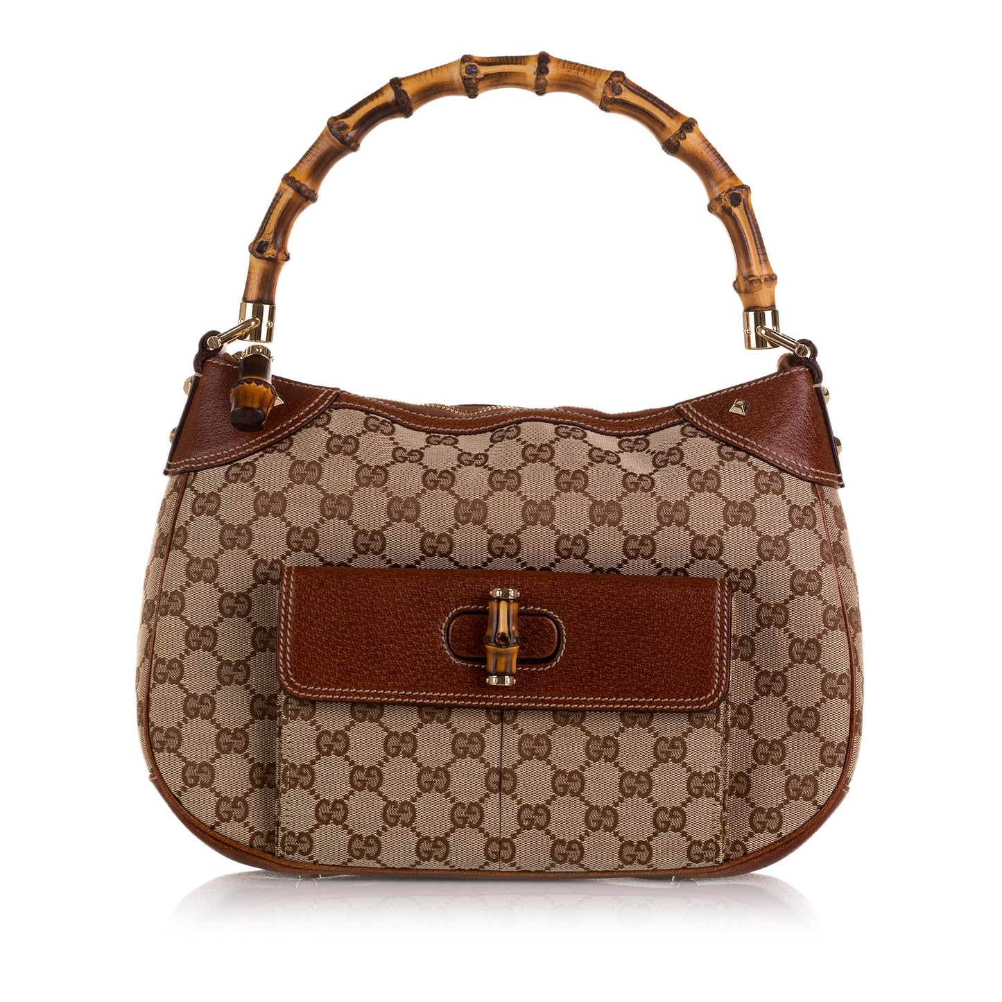 Gucci Bamboo GG Canvas Handbag (SHG-CCTUmU)