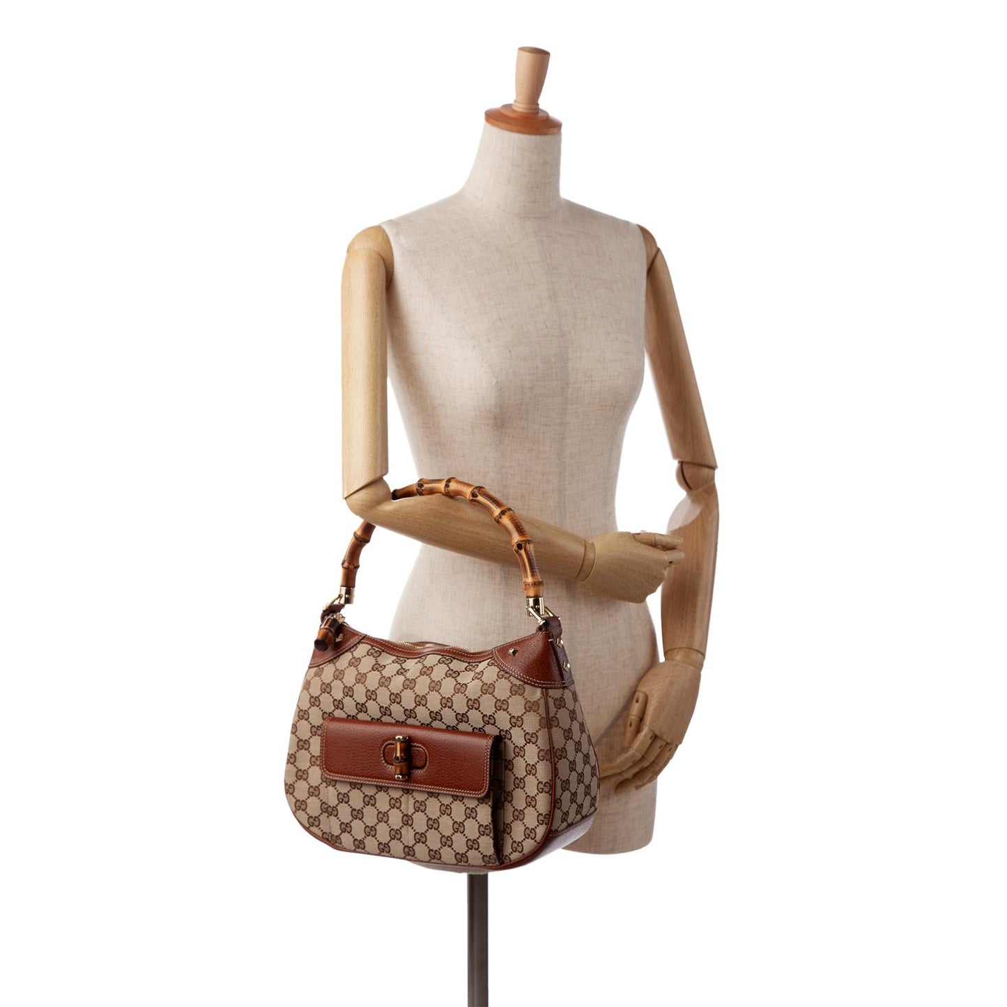 Gucci Bamboo GG Canvas Handbag (SHG-CCTUmU)