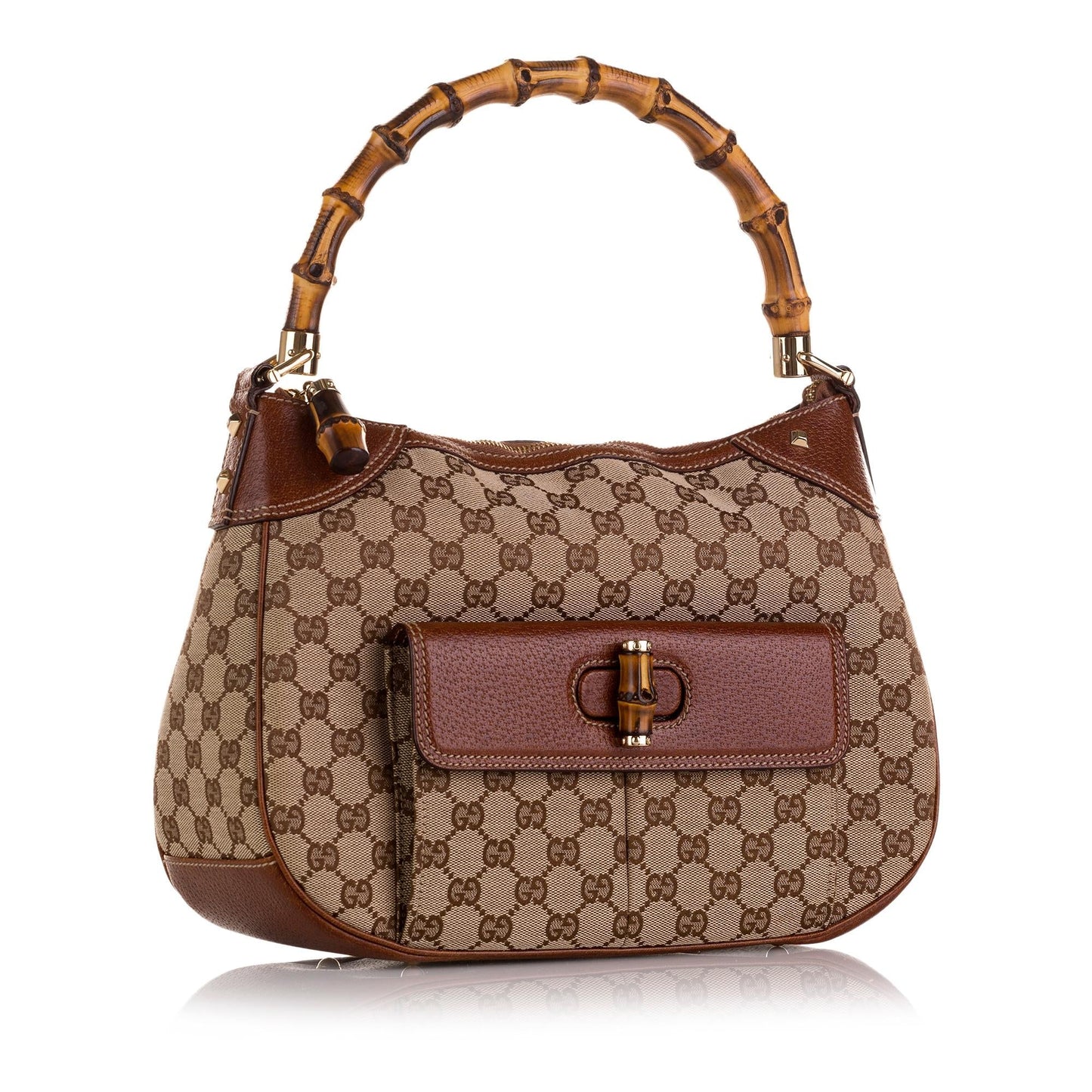 Gucci Bamboo GG Canvas Handbag (SHG-CCTUmU)