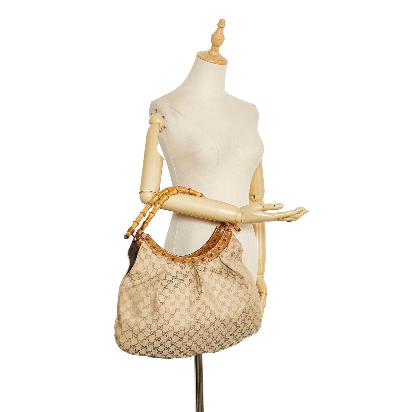 Gucci Bamboo GG Canvas Hobo (SHG-LcTL5C)