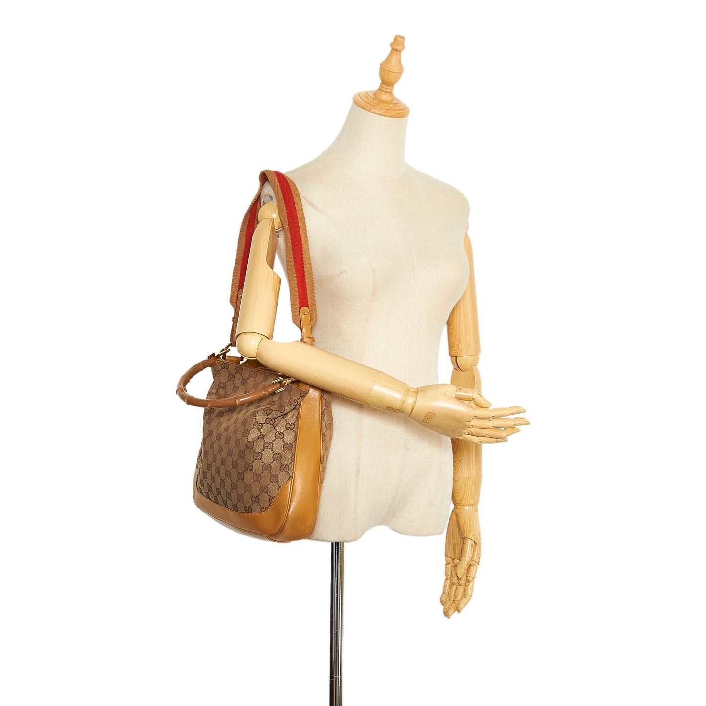 Gucci Bamboo GG Canvas Web Satchel (SHG-GPZYZn)