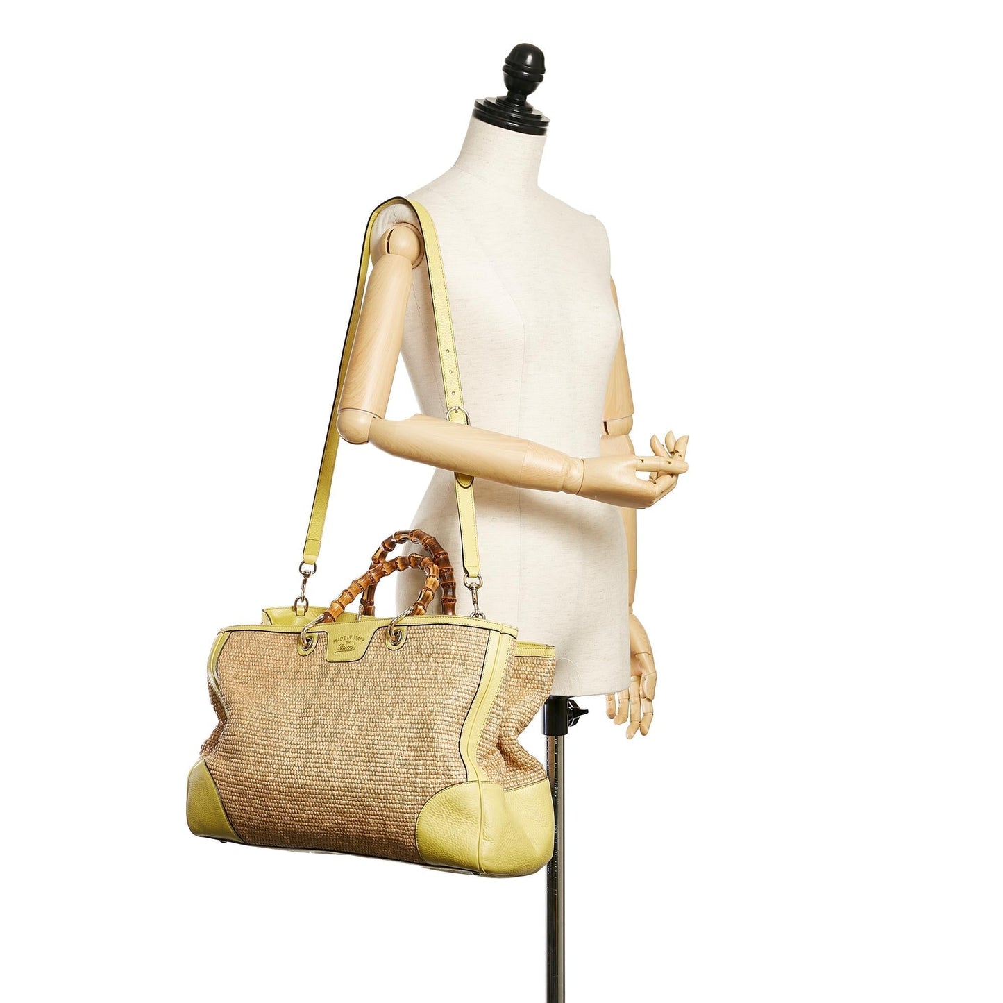 Gucci Bamboo Raffia Satchel