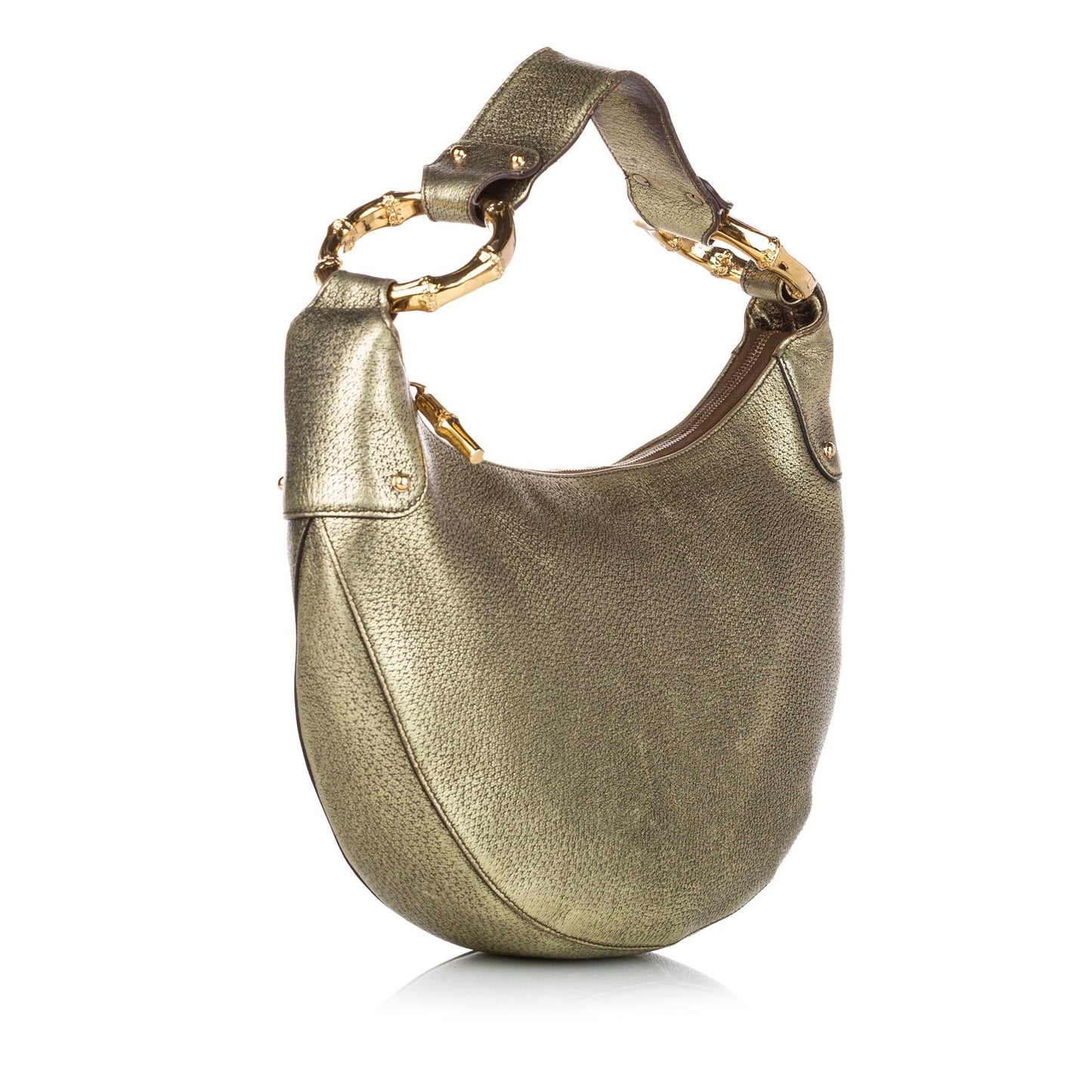 Gucci Bamboo Ring Leather Hobo Bag