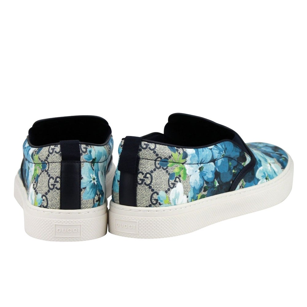 Gucci Men's GG Blooms Print Slip on Sneaker in Blue