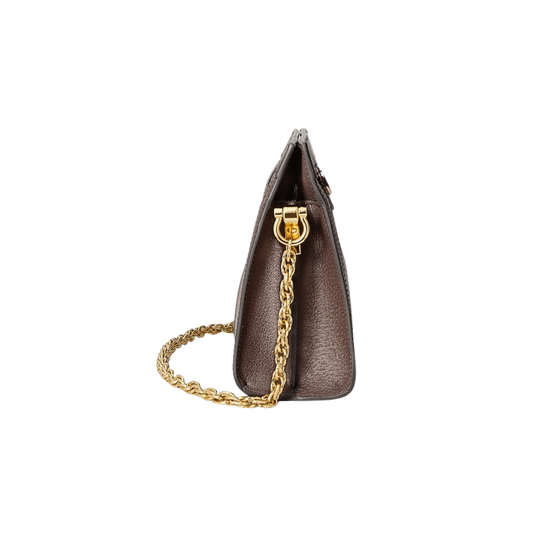 Gucci Brown GG Supreme Ophidia Chain Shoulder Bag