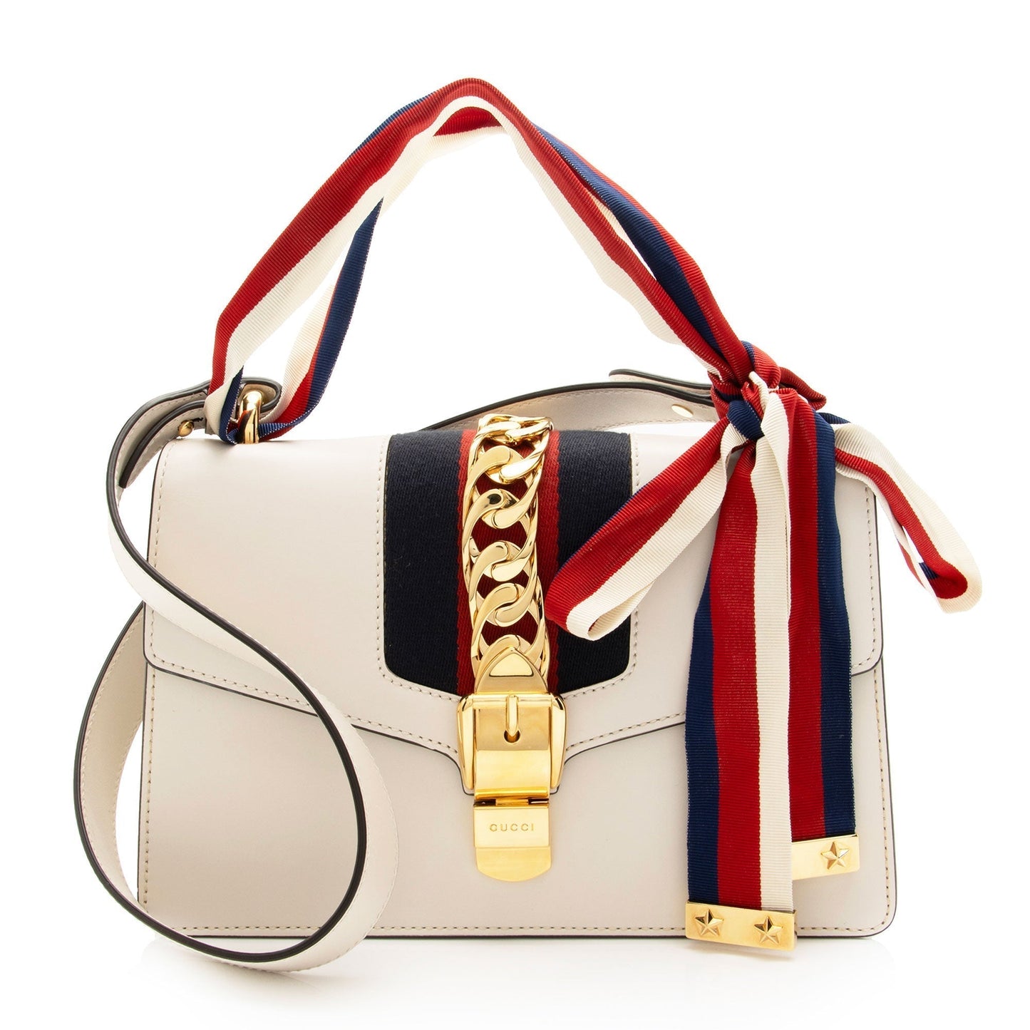 Gucci Calfskin Sylvie Small Shoulder Bag (SHF-Cn9quR)