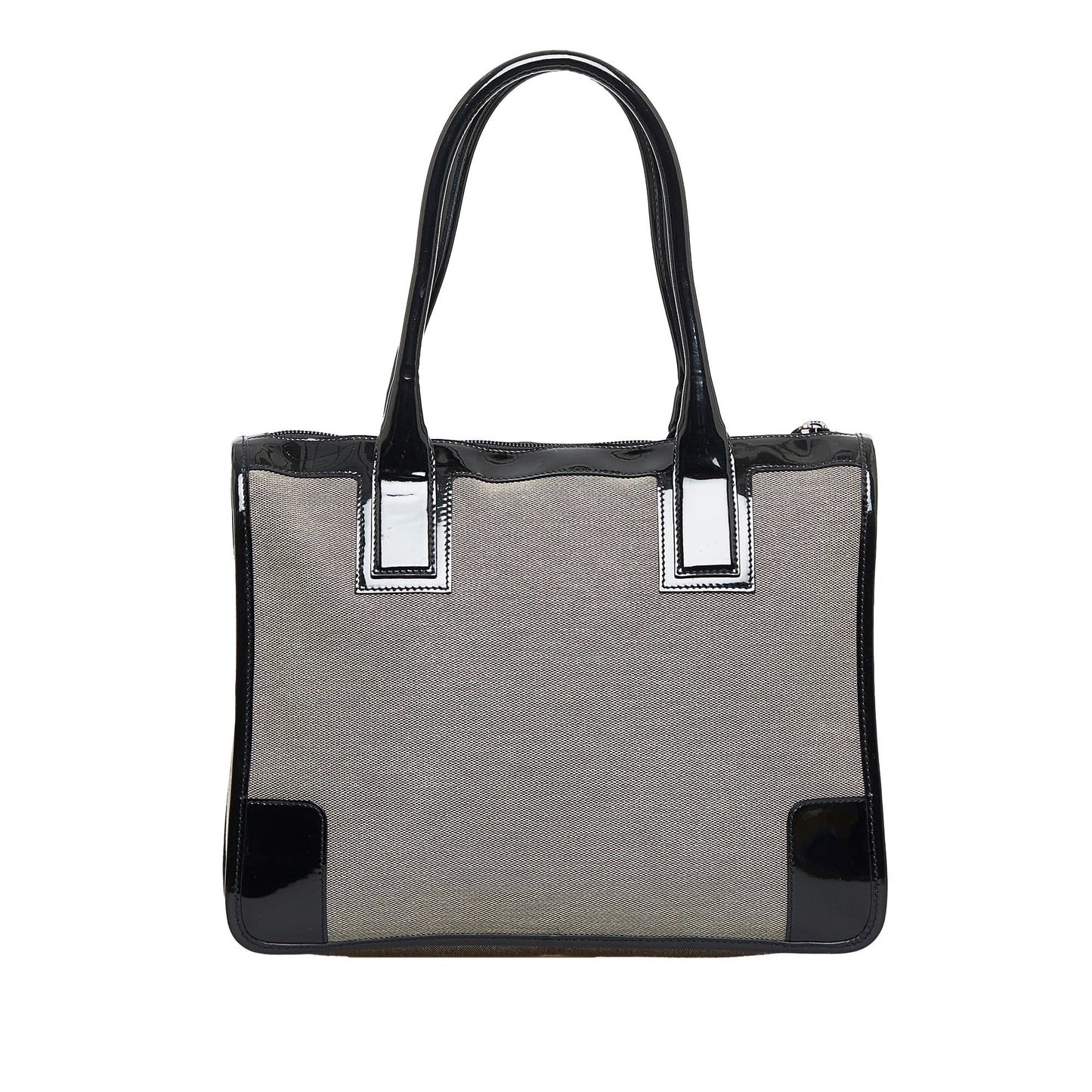 Gucci Canvas and Patent Leather Trimmed Handbag (SHG-E8ID83)