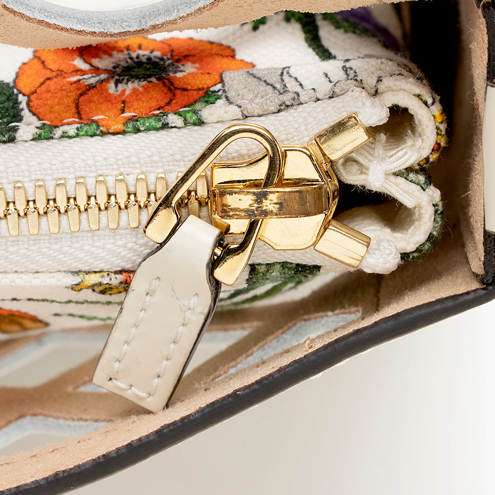 Gucci Cutout Leather Floral Shoulder Bag