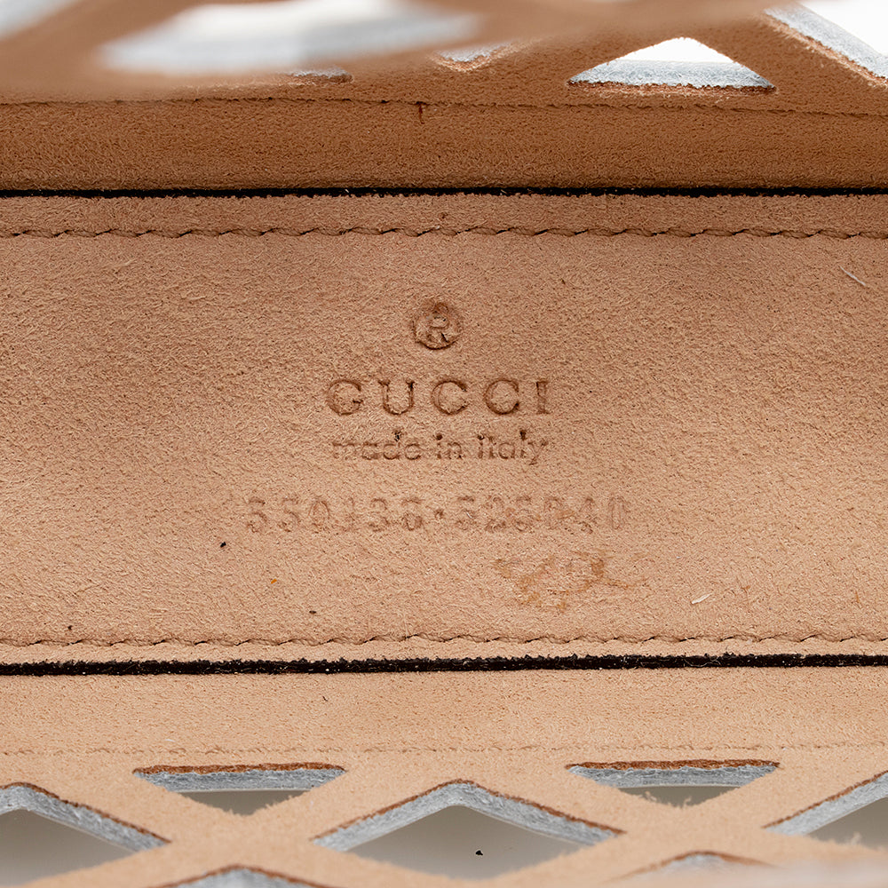 Gucci Cutout Leather Floral Shoulder Bag