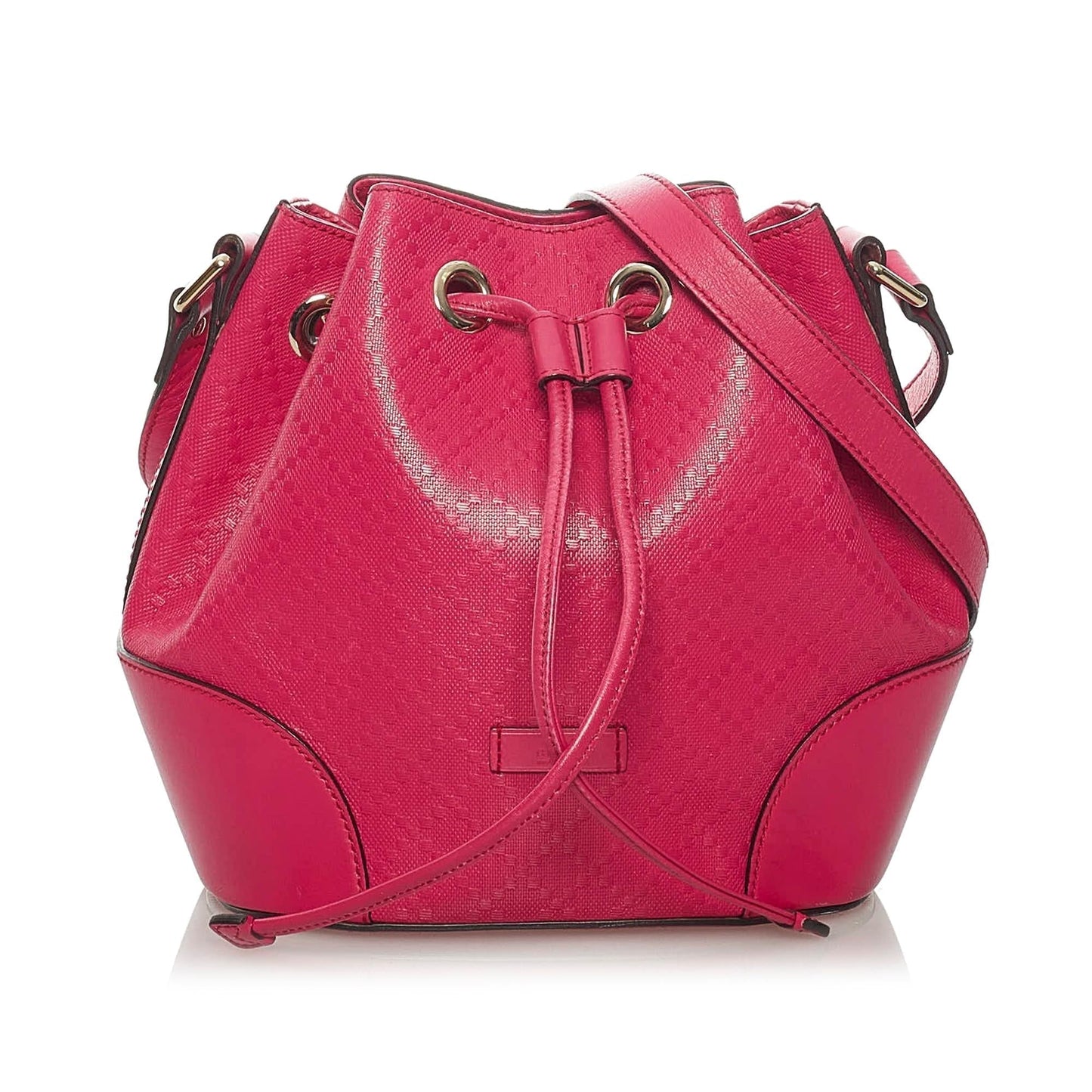 Gucci Diamante Bright Leather Bucket Bag