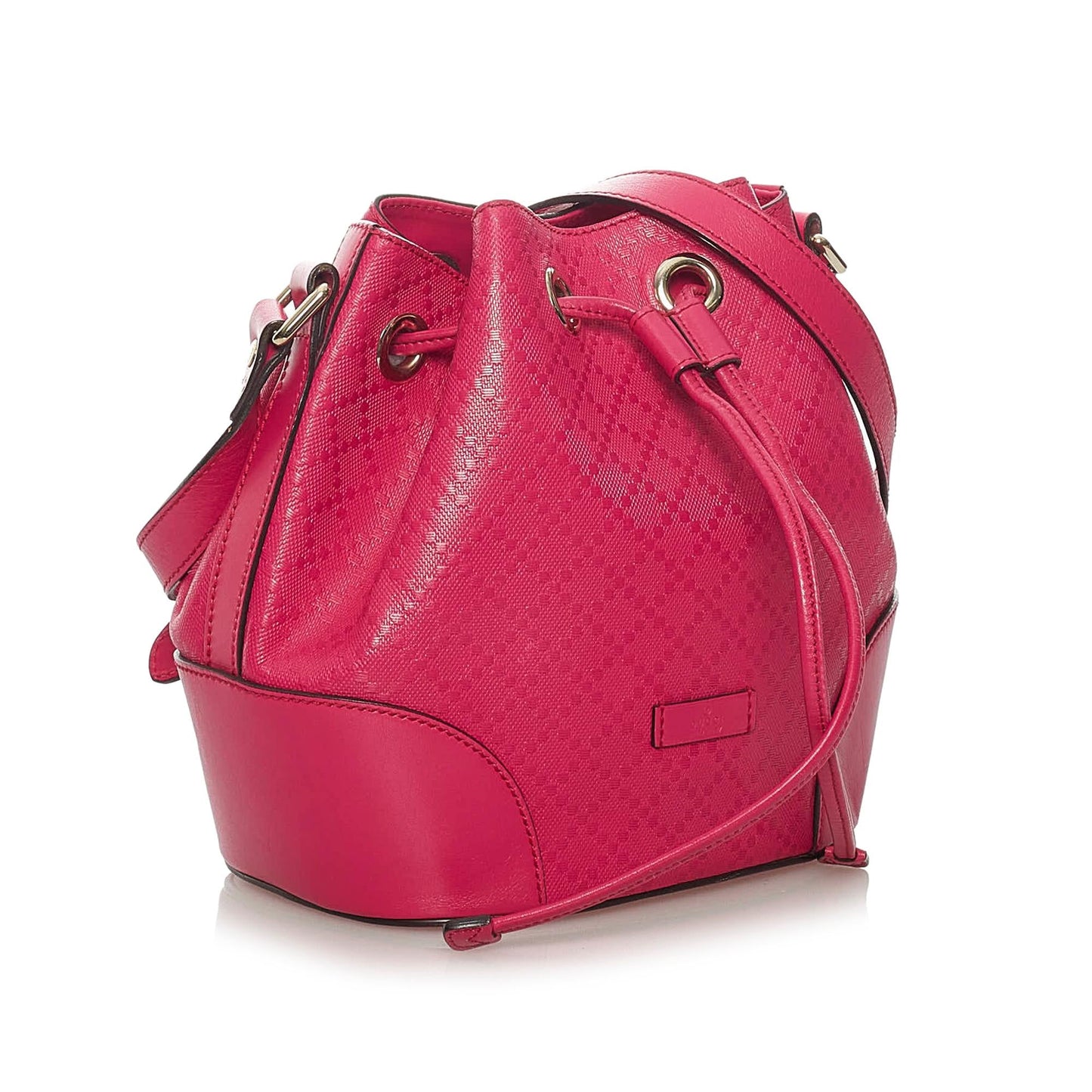 Gucci Diamante Bright Leather Bucket Bag