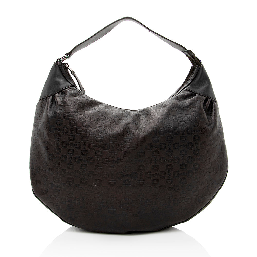 Gucci Embossed Leather Horsebit Large Hobo - FINAL SALE