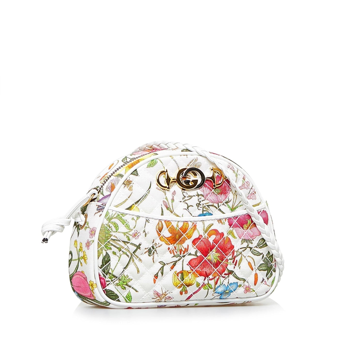 Gucci Flora Trapuntata Mini Canvas Crossbody Bag (SHG-jDooXz)